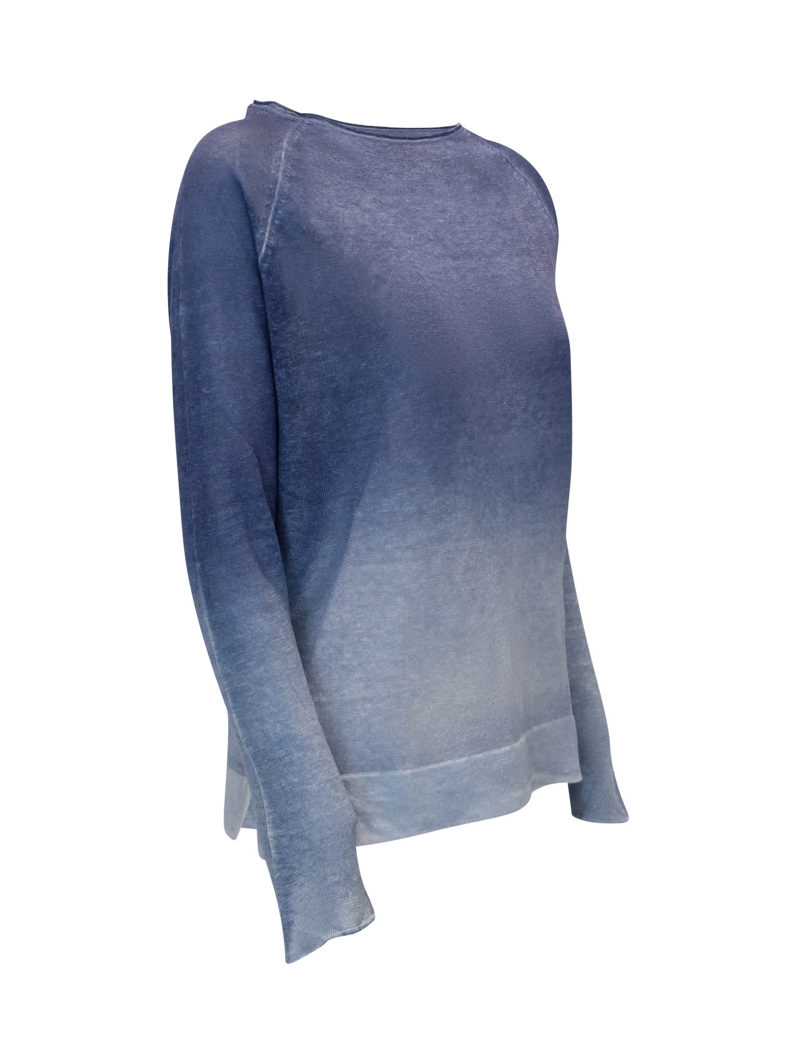 Shop Antonelli Alessandro Aste Linen Nairoby Spray Art Sweater In Blue