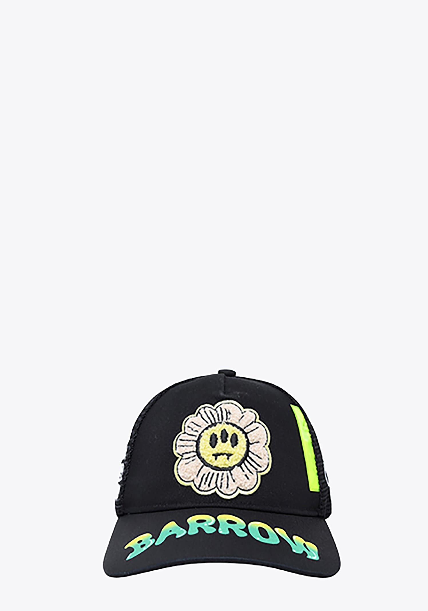 Barrow Tracker Black cotton tracker cap with flower and patches detail