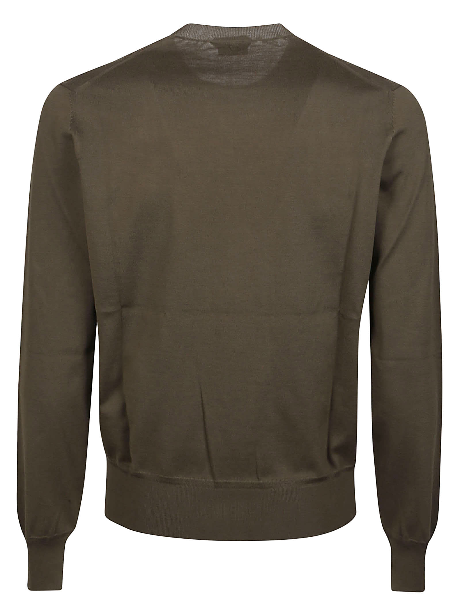 Shop Tom Ford Long Sleeve Sweater In Dark Olive