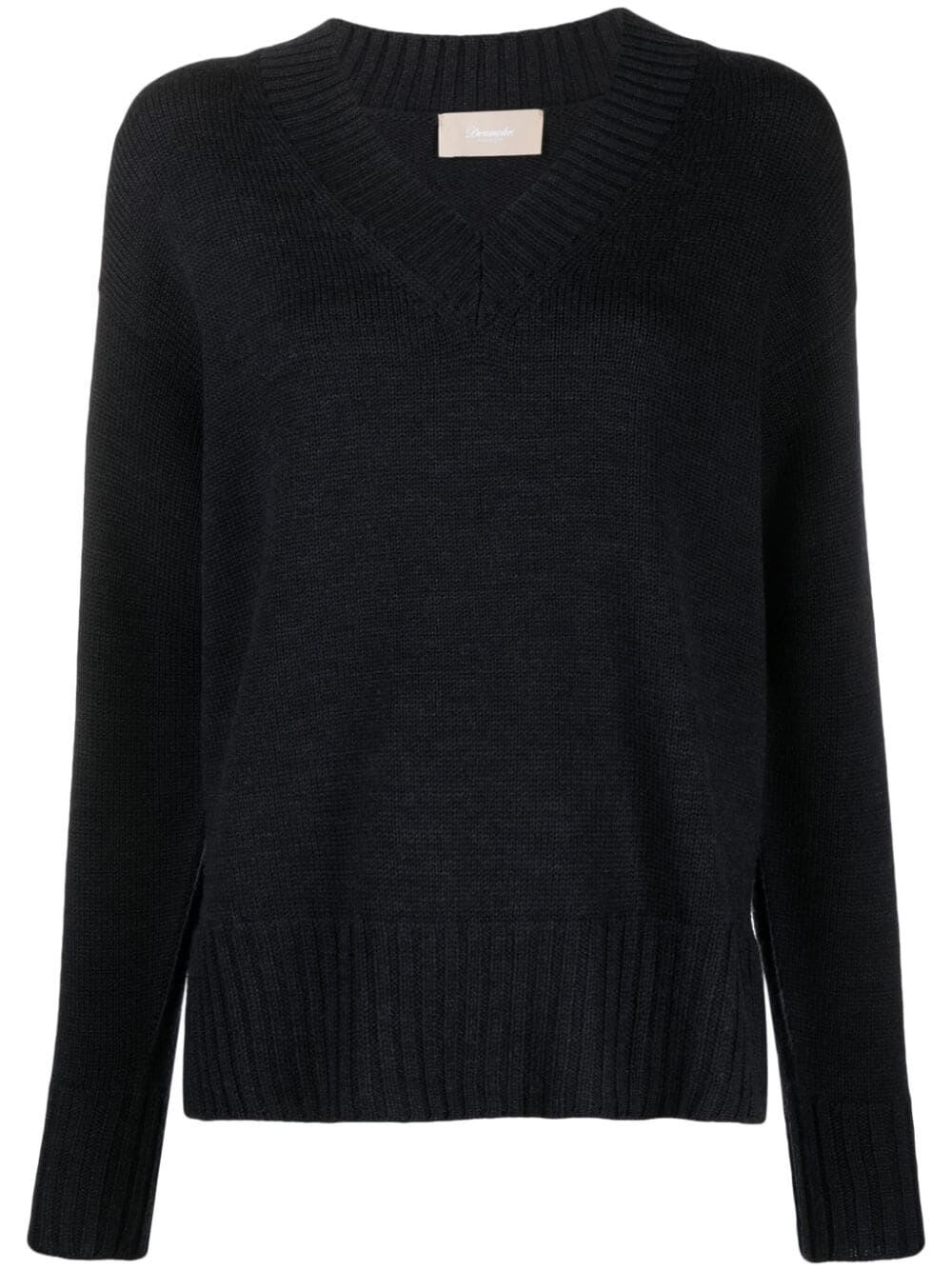 Shop Drumohr Long Sleeves V Neck Oversized Sweater In Anthracite Grey