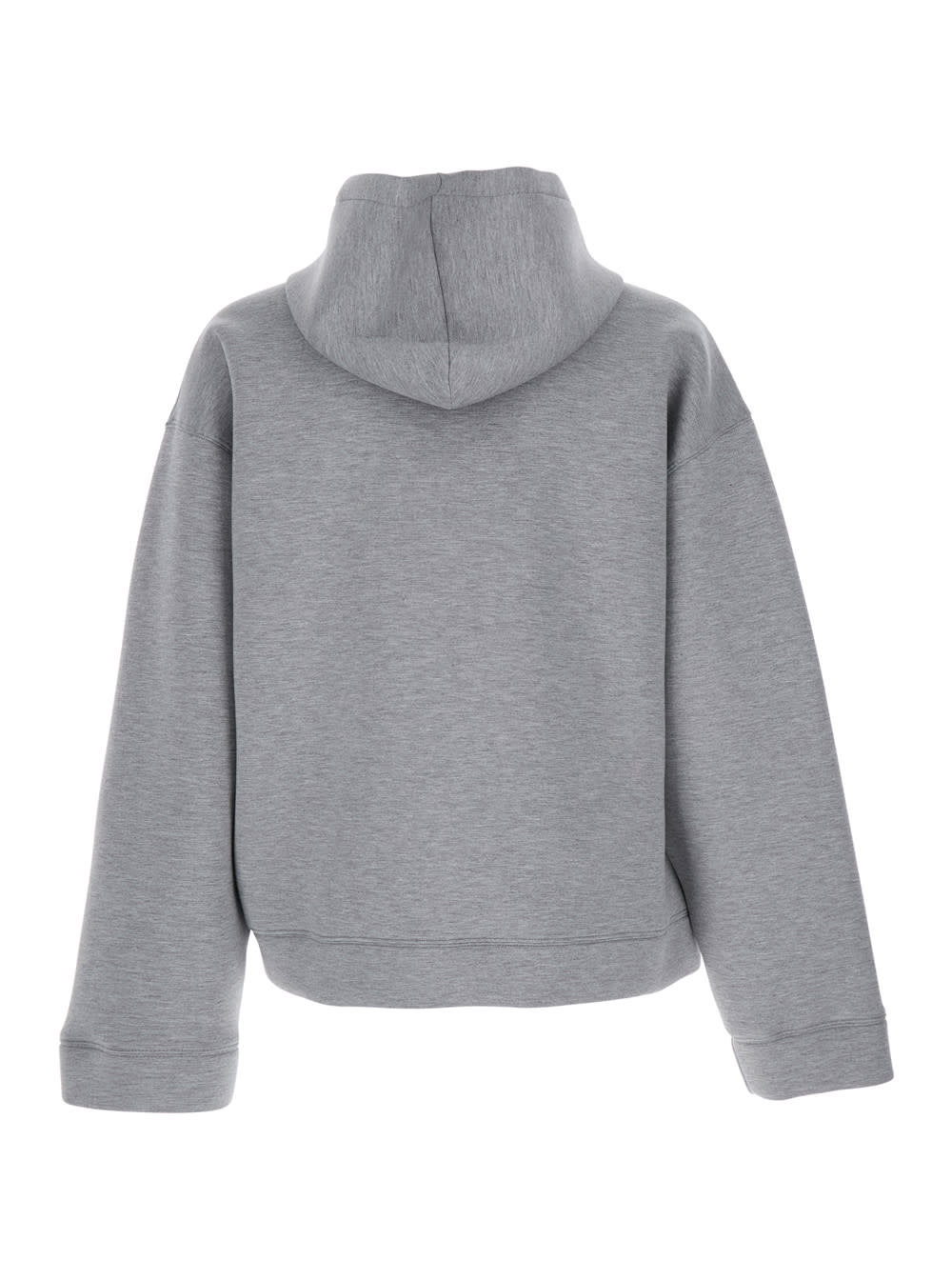 Msgm Hooded Zip-up Jacket In Gray