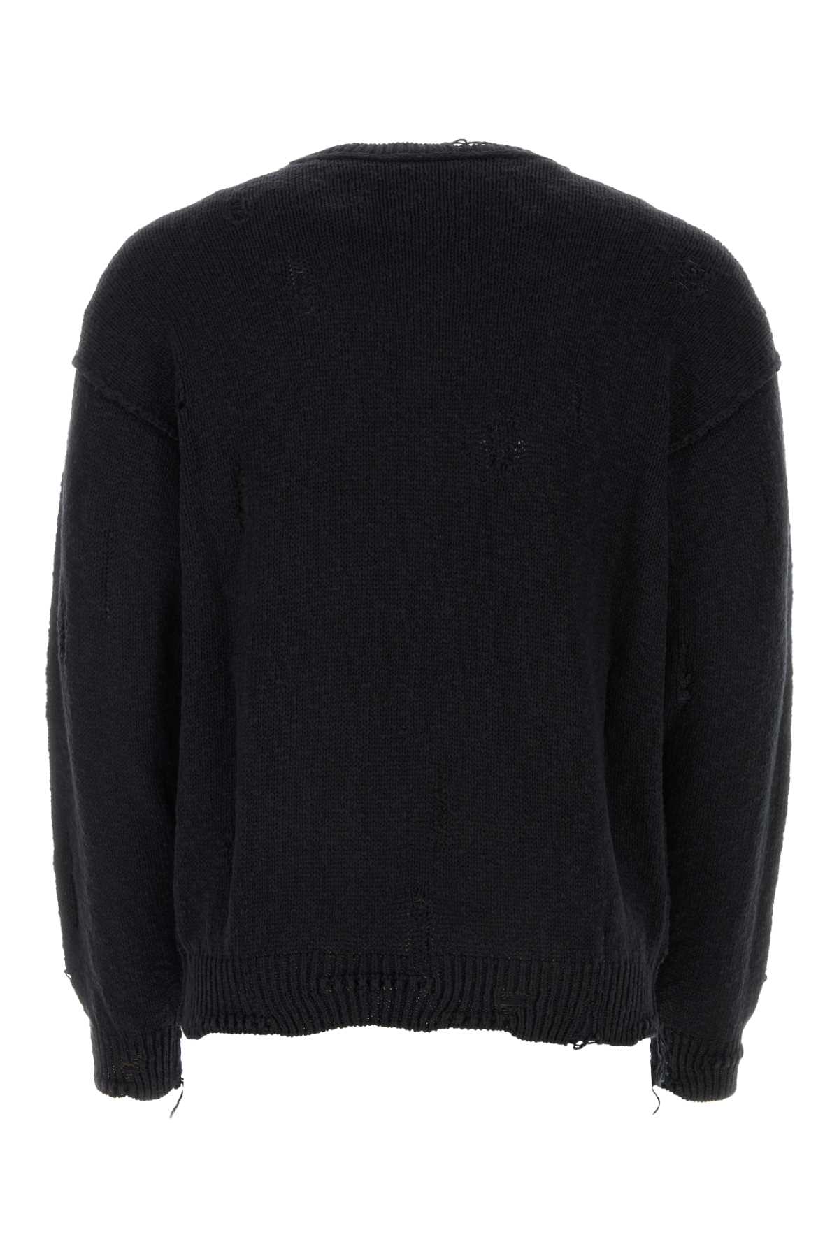 Dolce & Gabbana Black Cotton Blend Oversize Sweater In Varianteabbinata