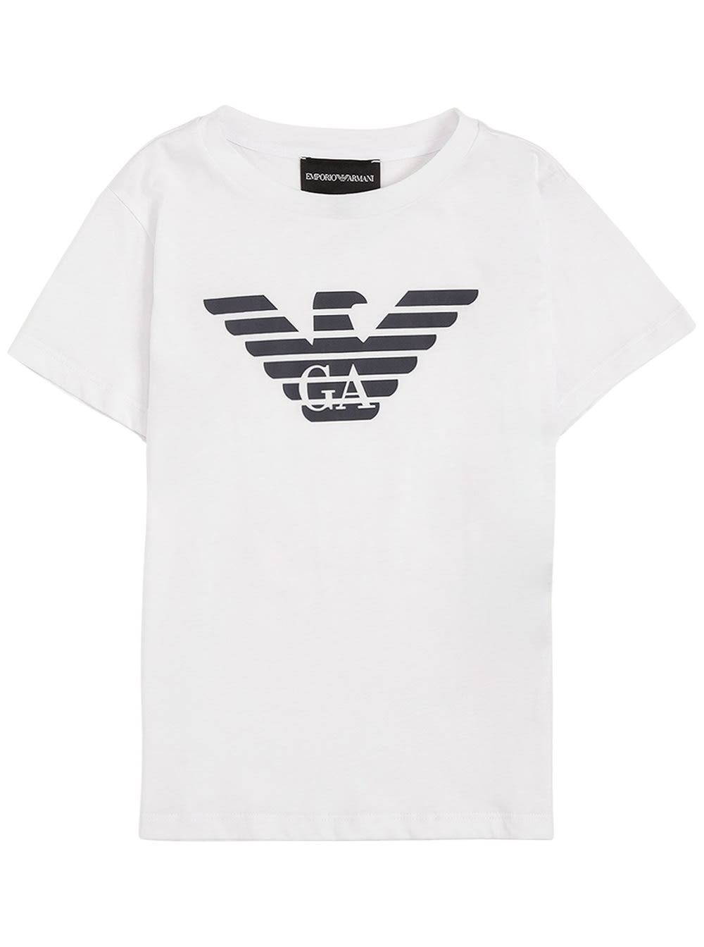 Emporio Armani White Cotton T-shirt With Logo Print