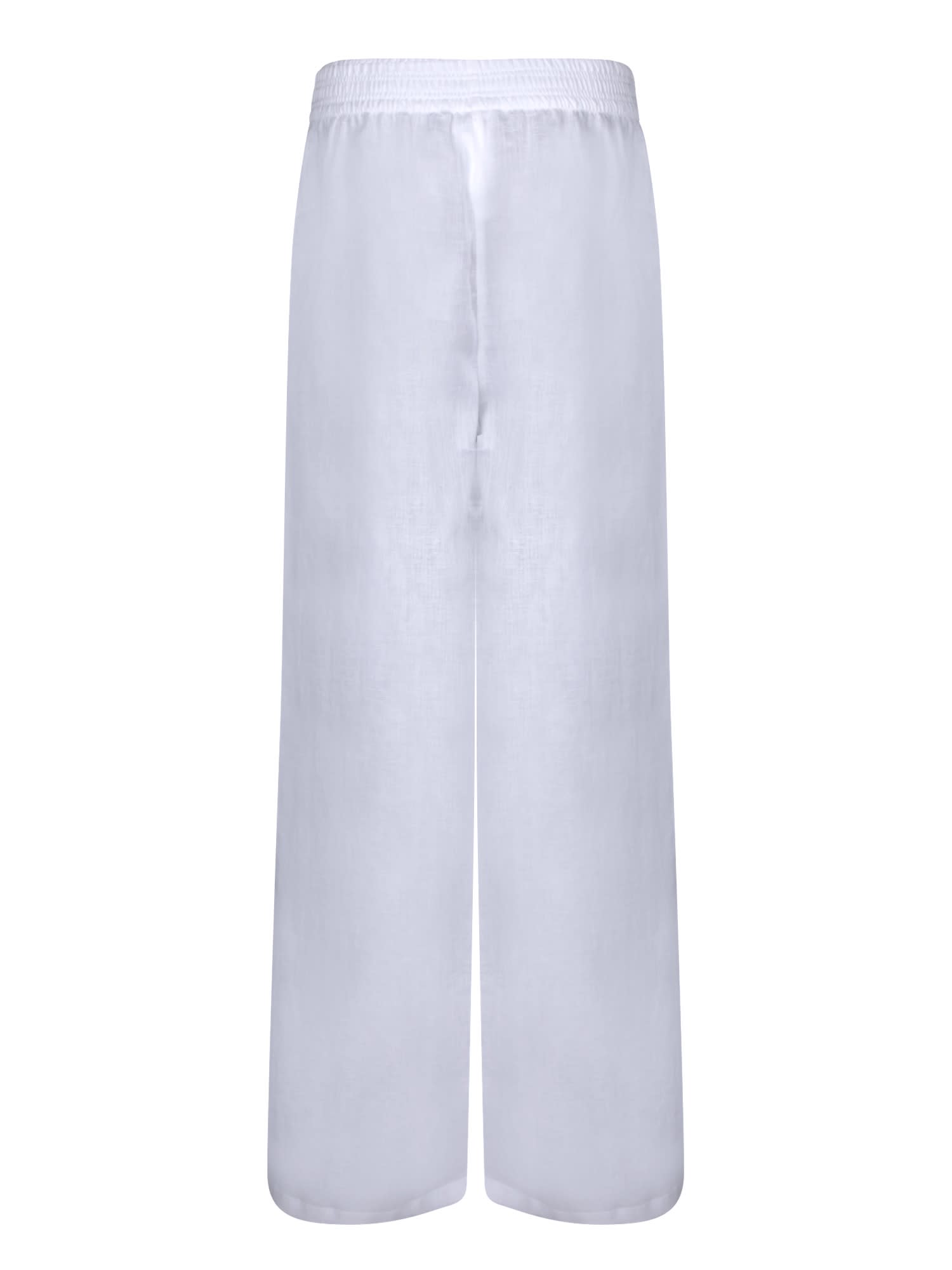 Shop Fabiana Filippi White Linen Wide-leg Trousers