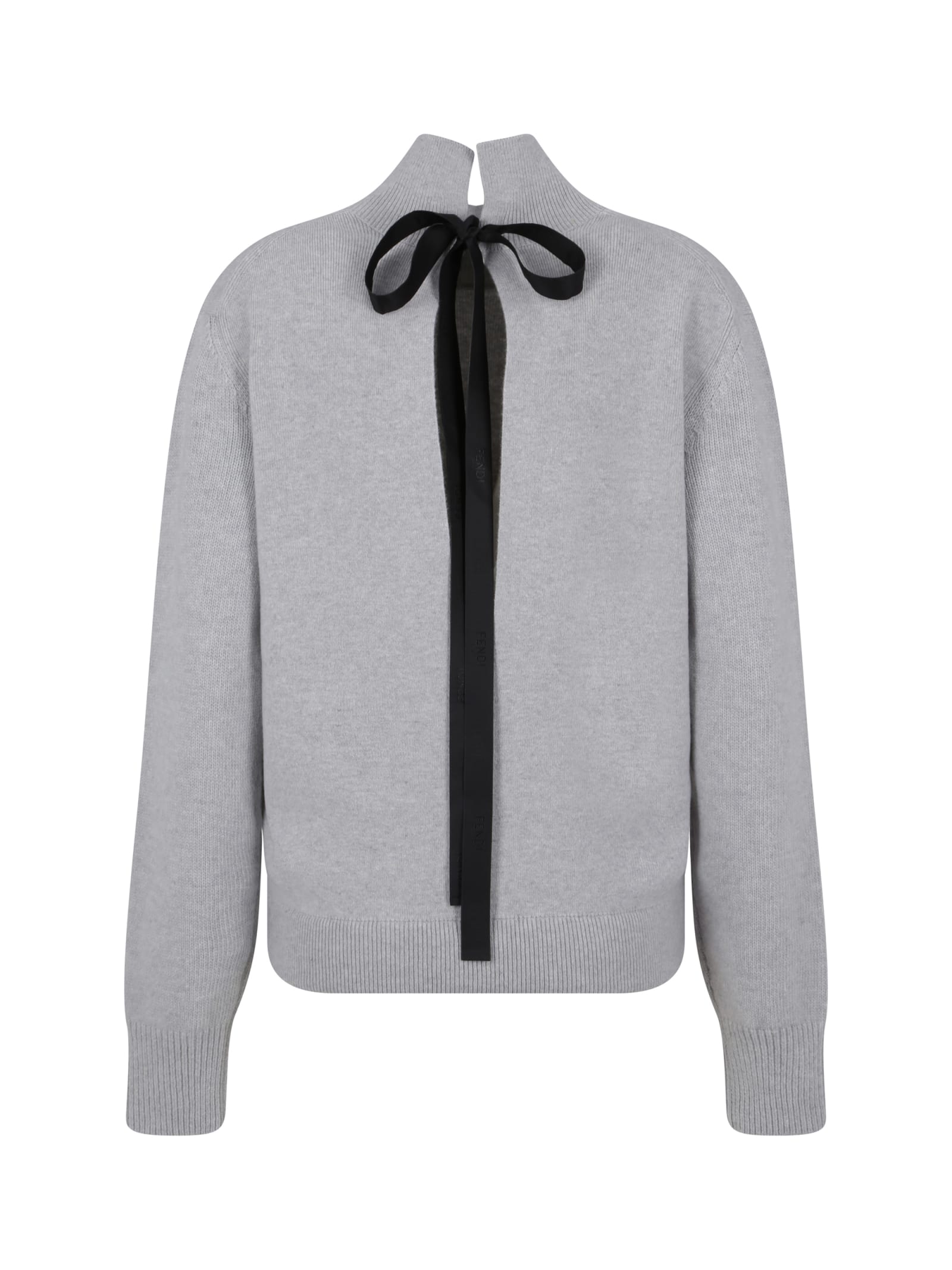Fendi Mirror Turtleneck Sweater In Grey Melange