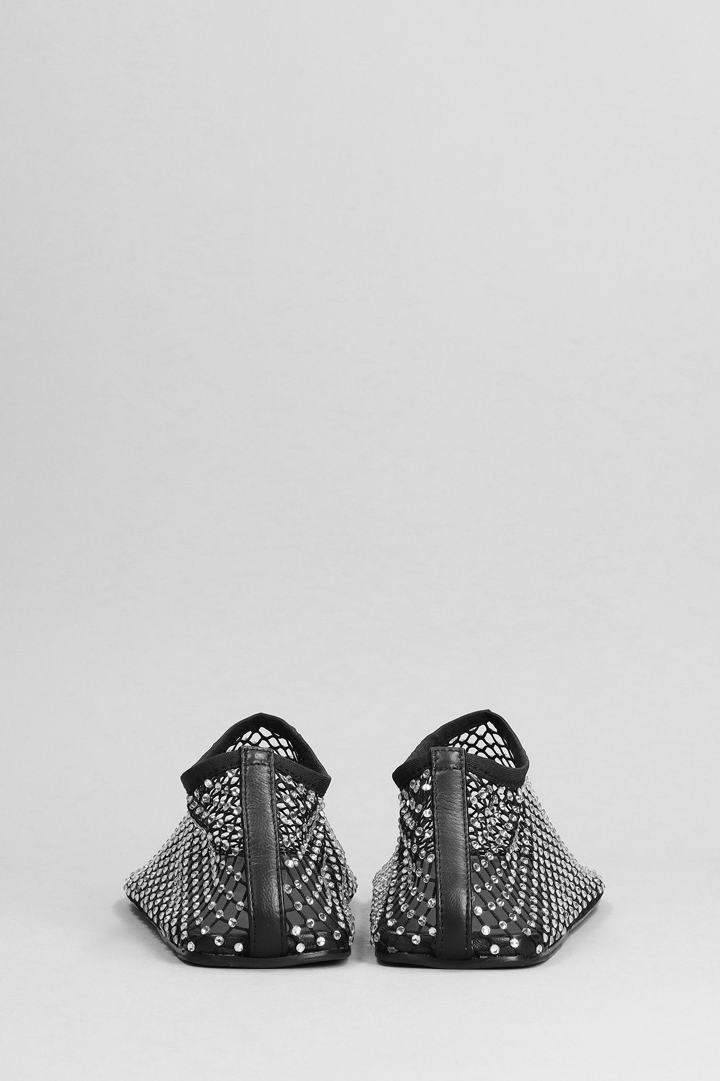 Christopher Esber Minette Crystal-embellished Mesh Flats In Black
