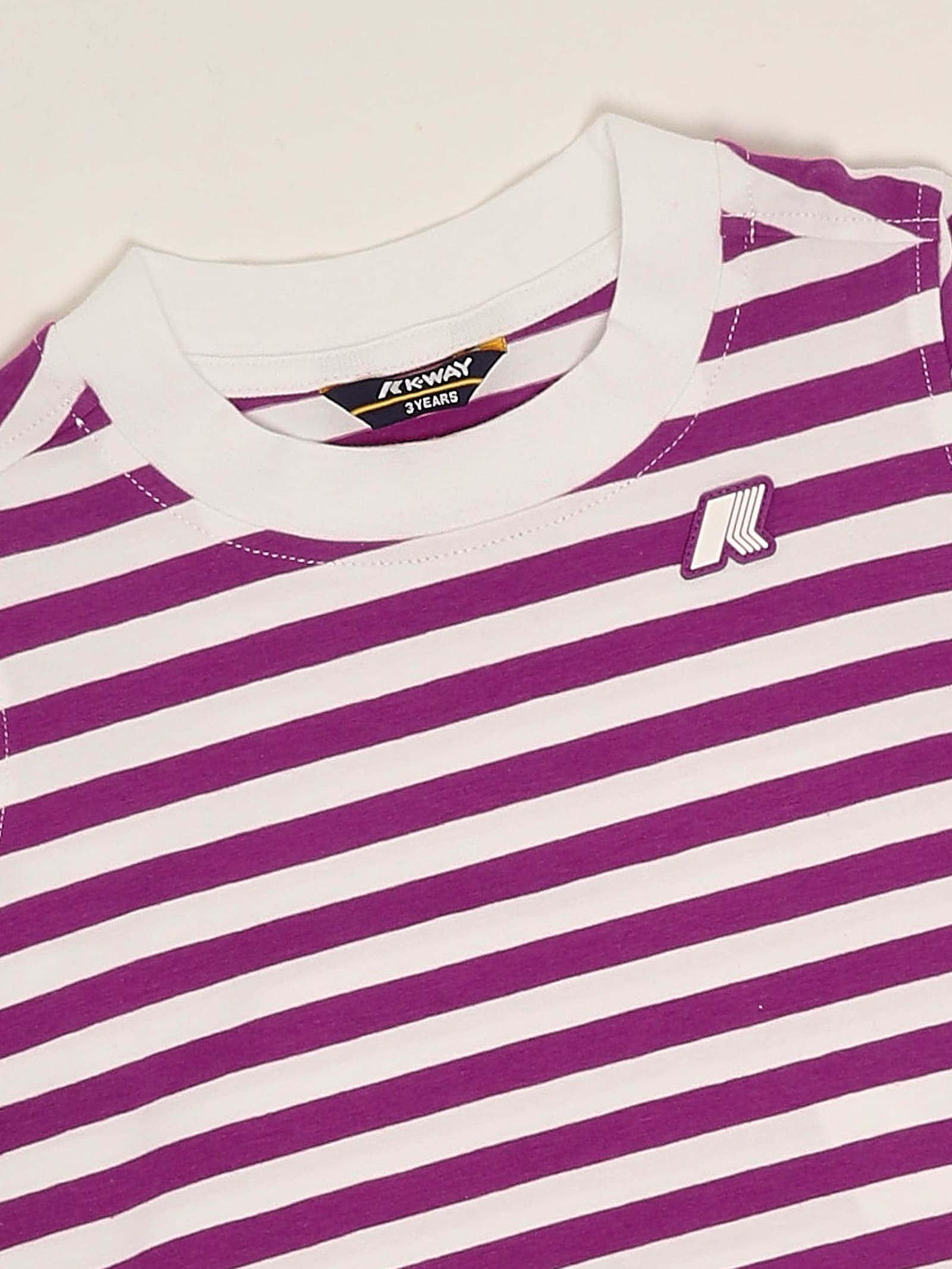 K-way Emel Stripes T-shirt In Burgundy