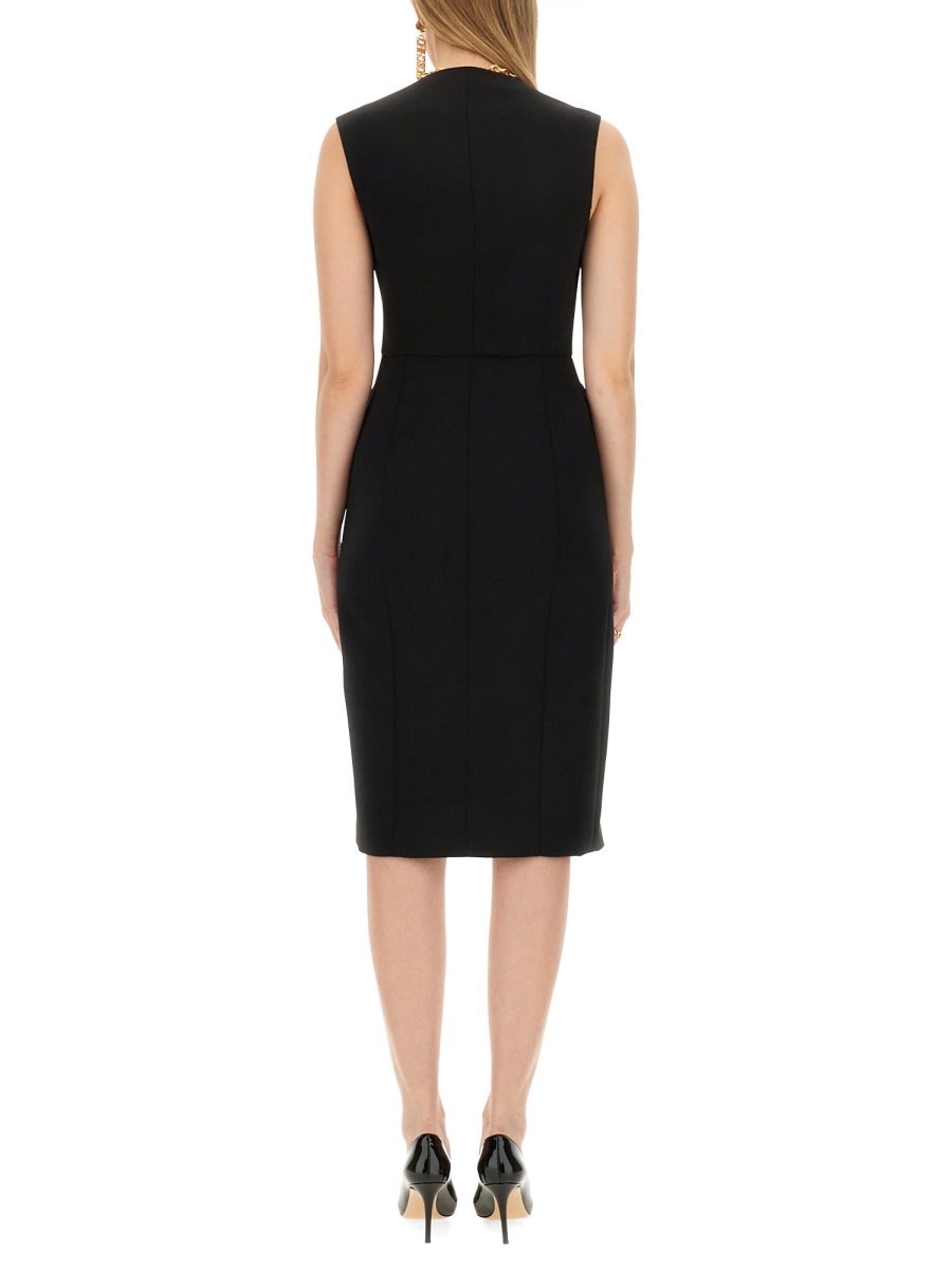 Shop Moschino Crepe Dress In Black