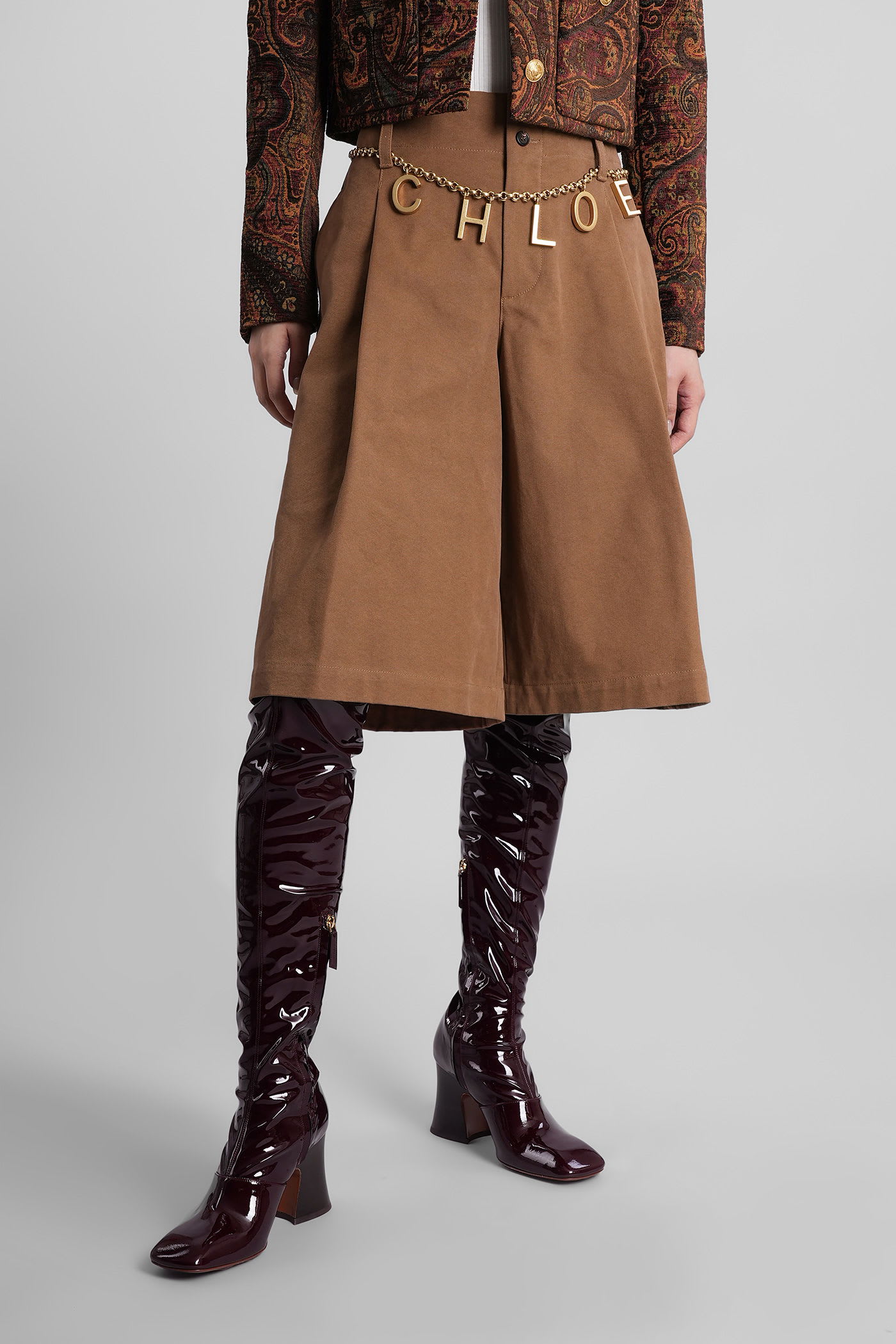Chloé Shorts In Brown Cotton In Brown