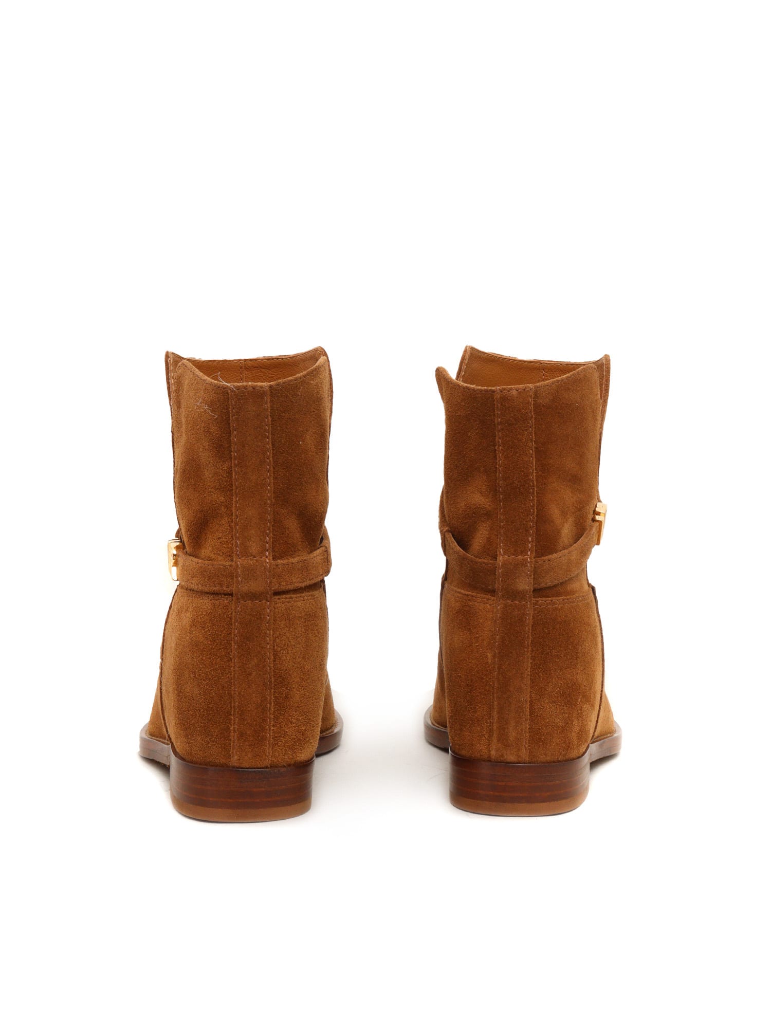 Shop Via Roma 15 Boots With Golden Color Logo In Brown