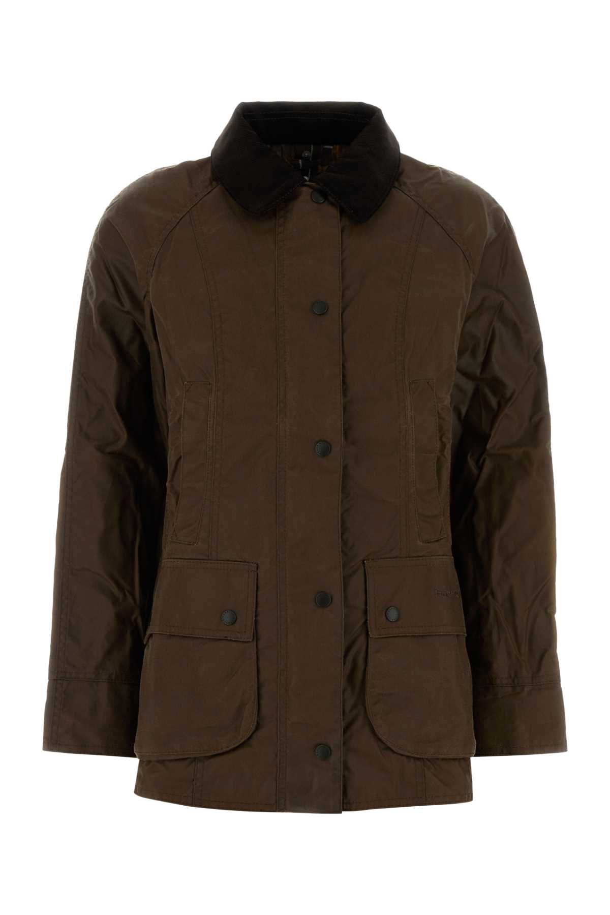 Barbour Mud Cotton Beadnell Jacket In Brown