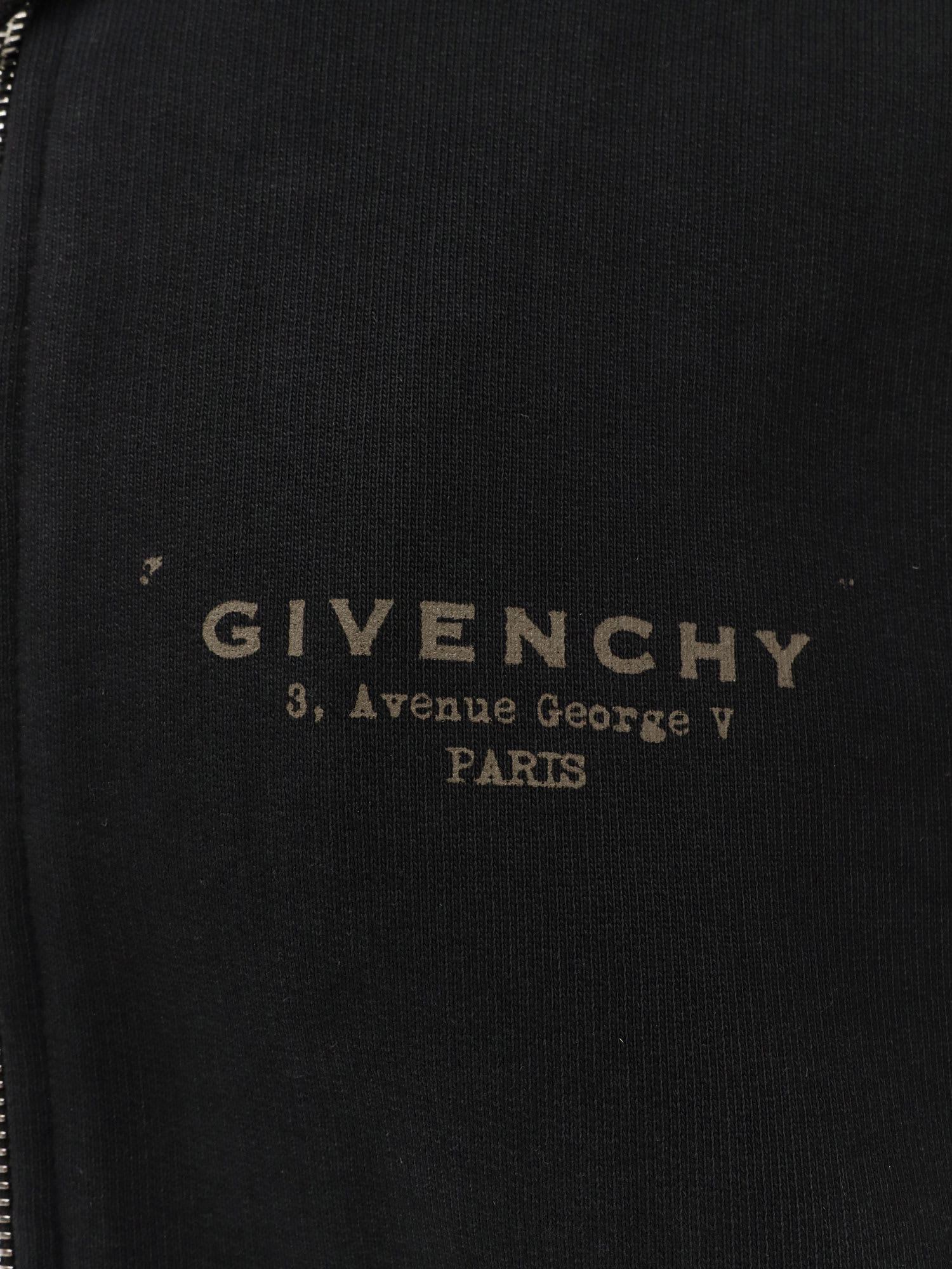Givenchy Logo Print Zip-up Sweatshirt In Black