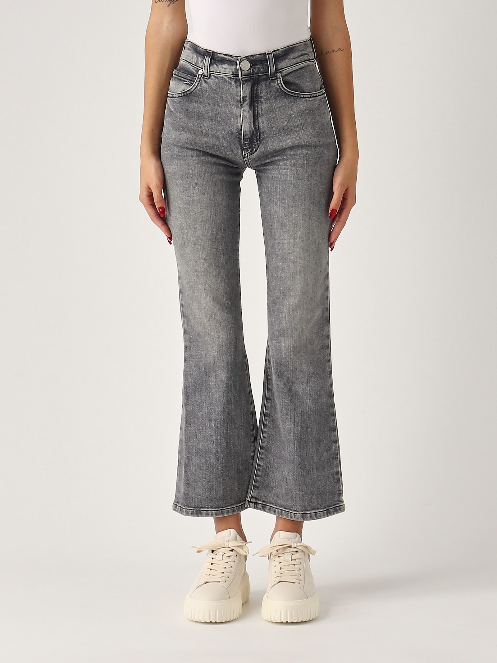 Pinko Cotton Jeans In Grigio Vintage