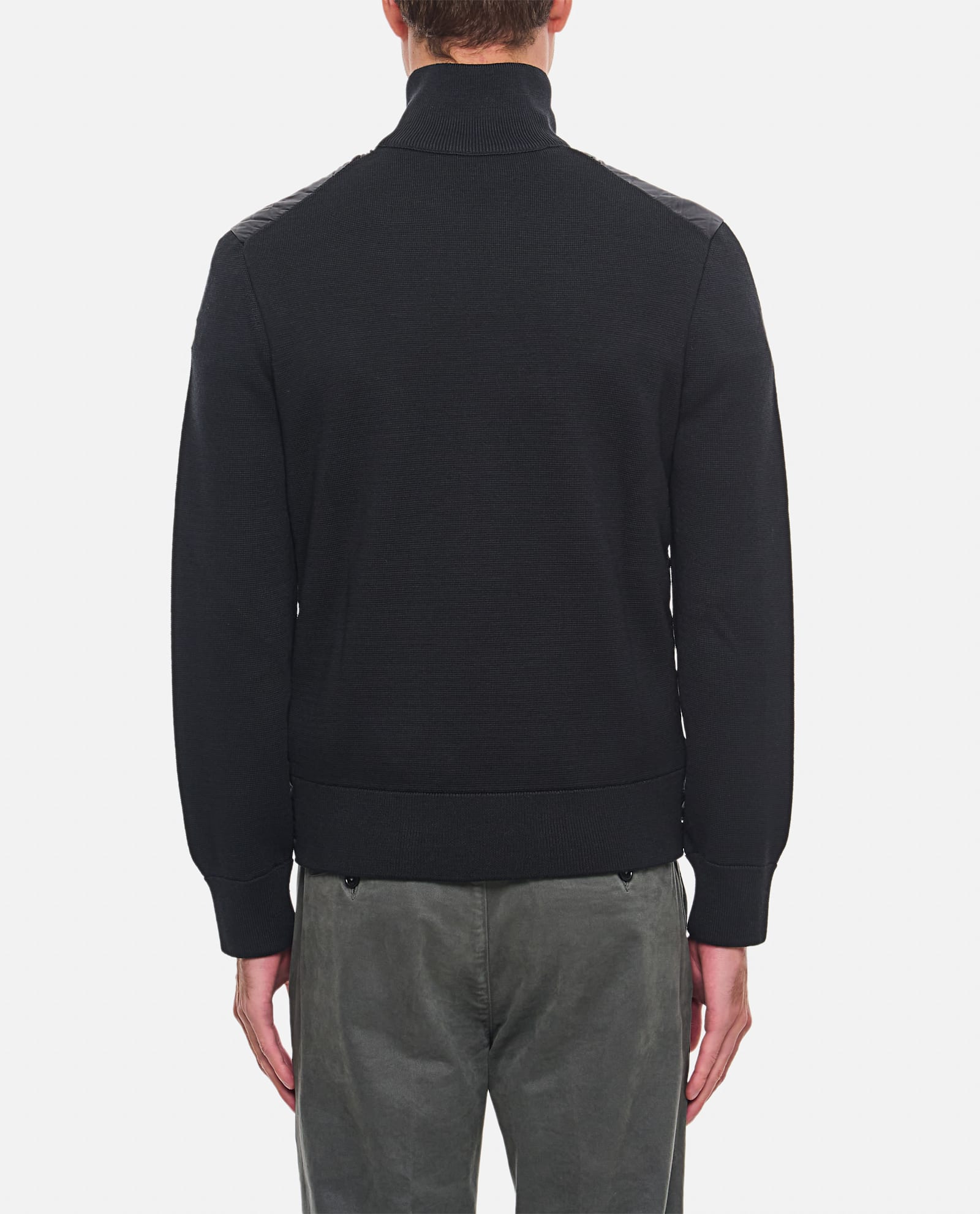 Moncler Zip Up Padded Jacket In Black