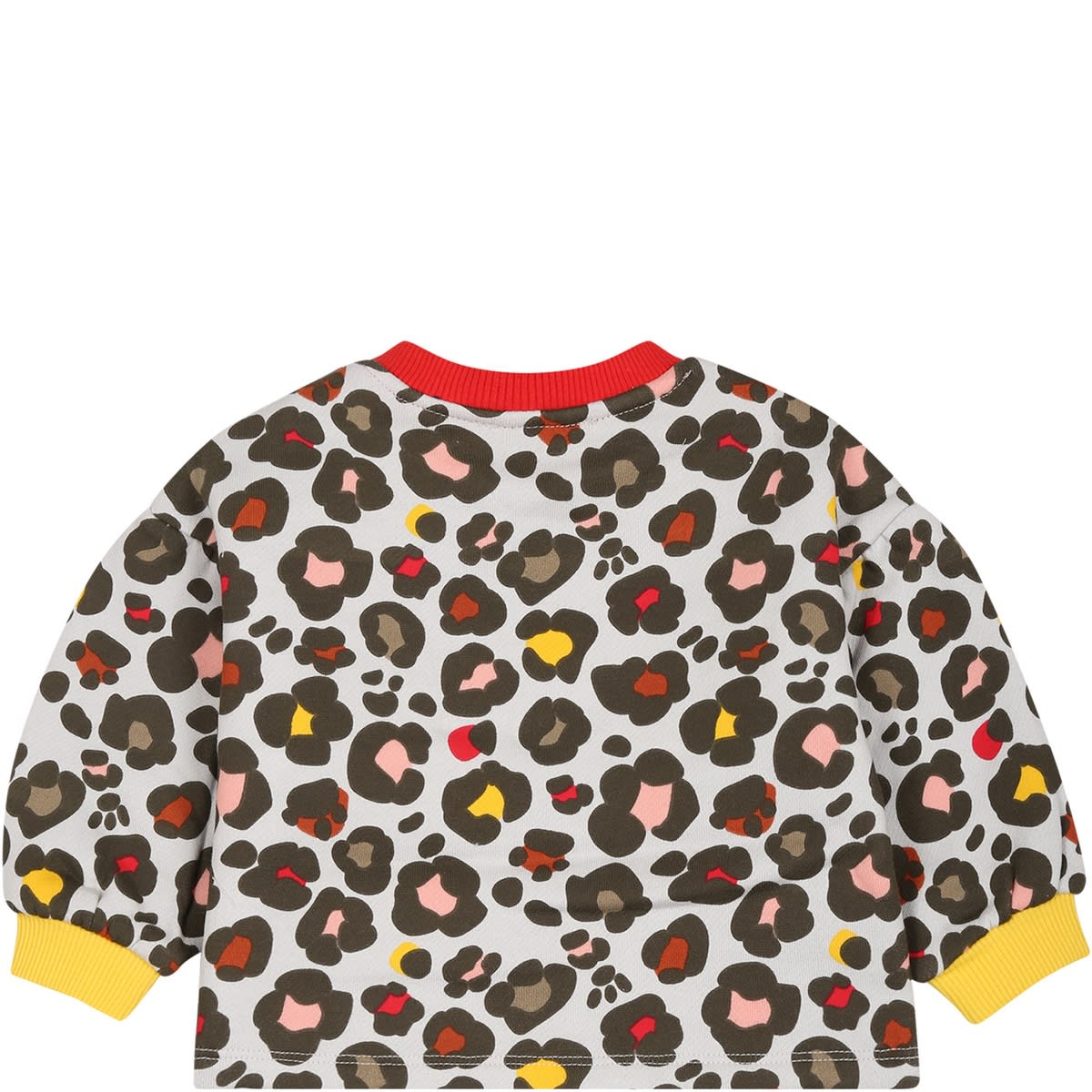 Shop Kenzo Beige Sweatshirt For Baby Girl With Logo And Print In Multicolor