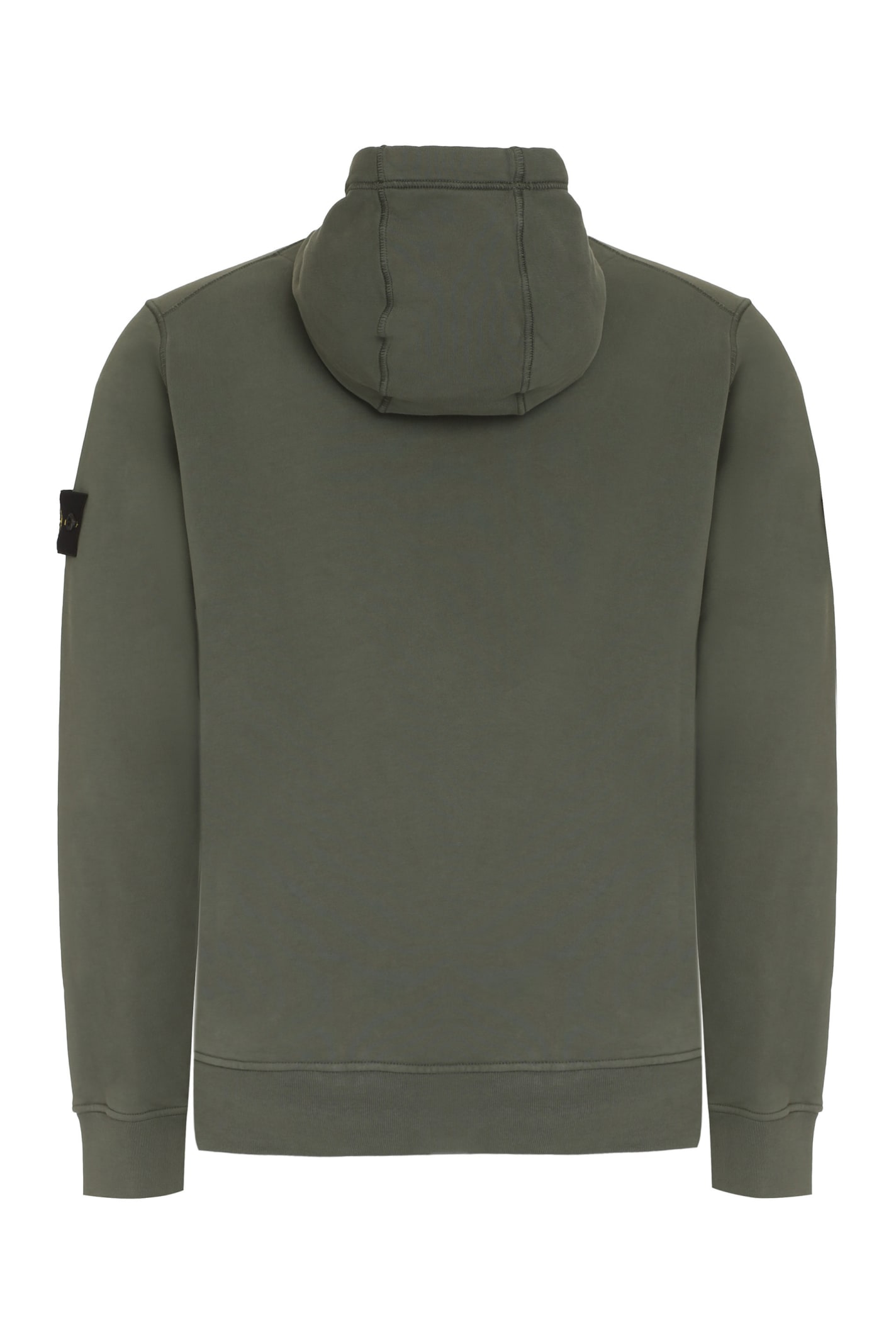 Shop Stone Island Cotton Hoodie In Green