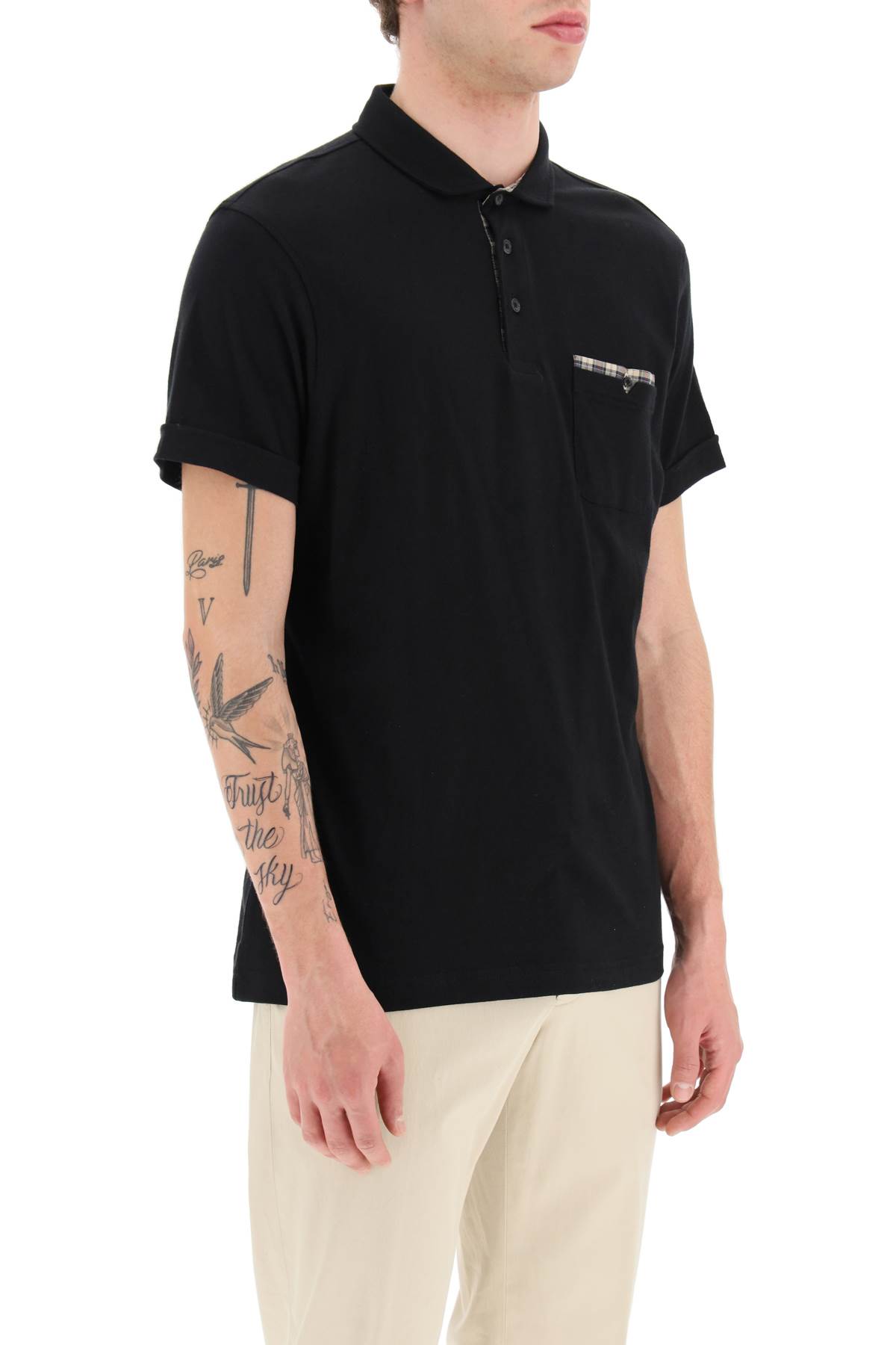 Shop Barbour Corpatch Cotton Polo Shirt In Black (black)