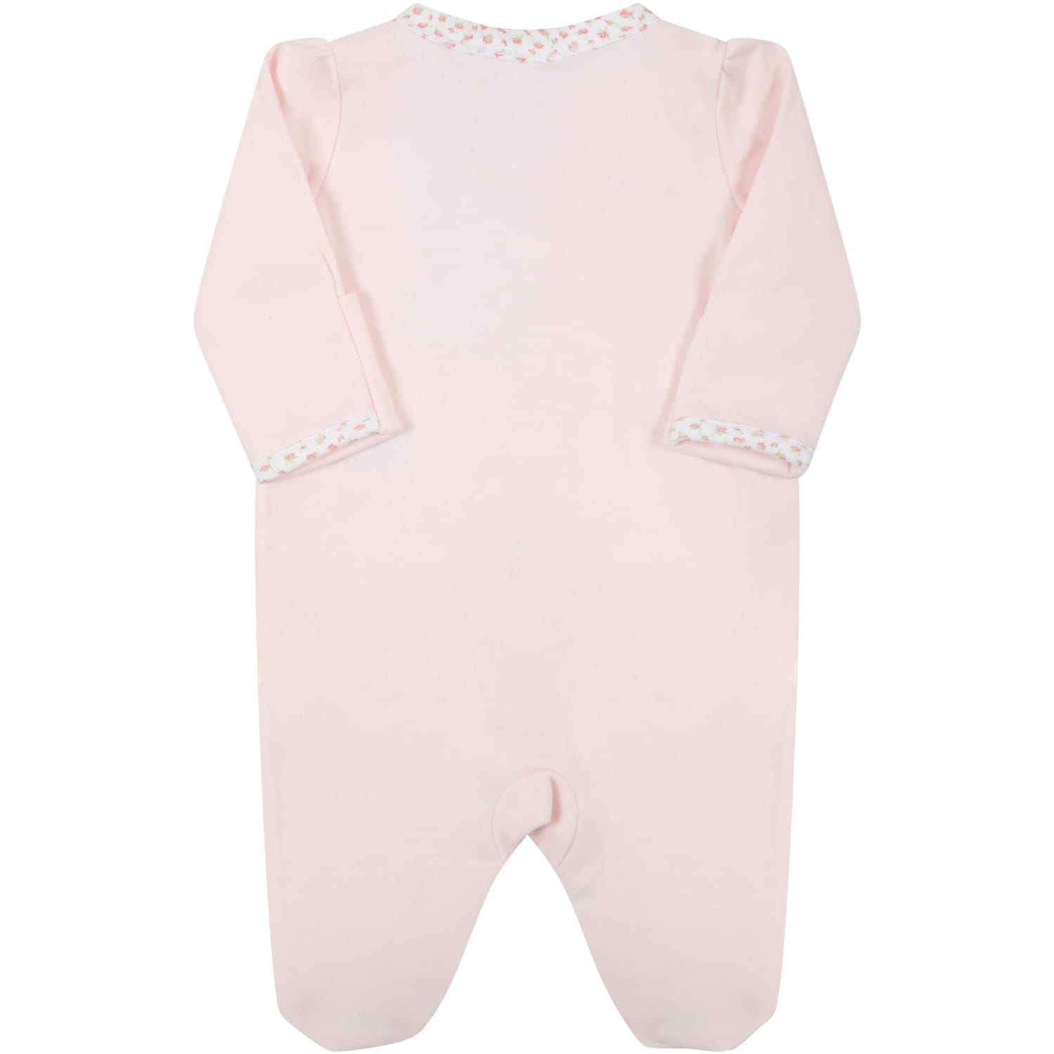 Shop Ralph Lauren Pink Babygrow For Baby Girl With Roses