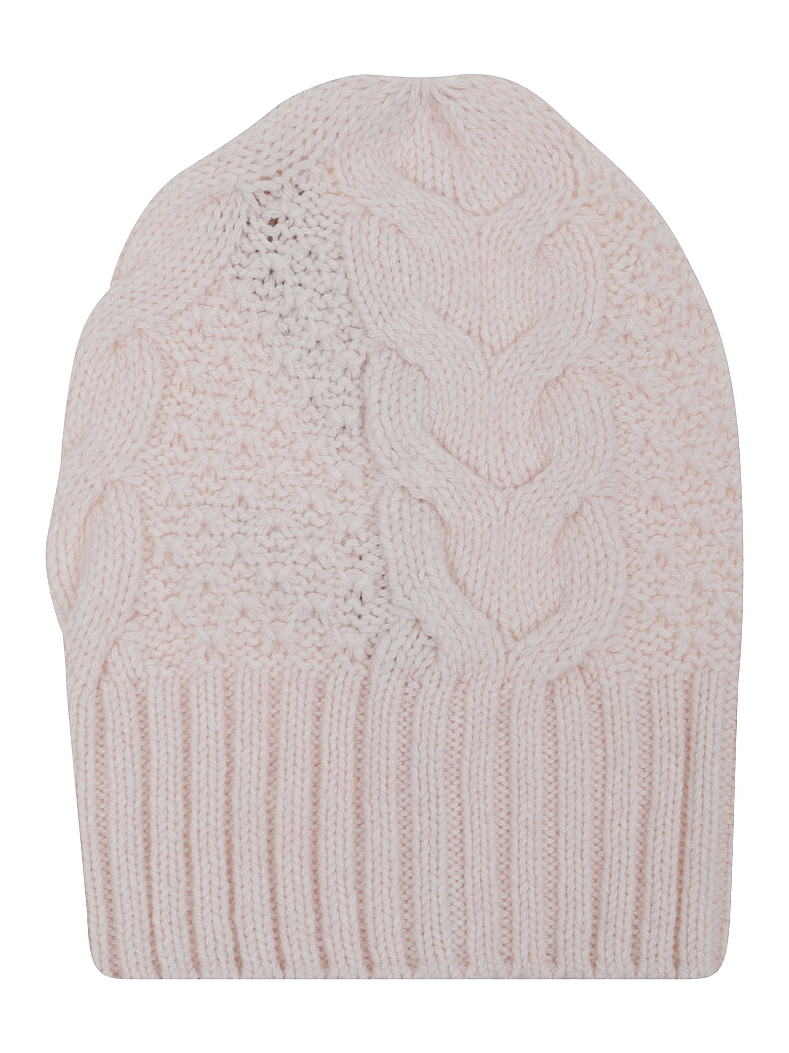 Ermanno Scervino Textured Knit Beanie With Ribbed Band In Neutral