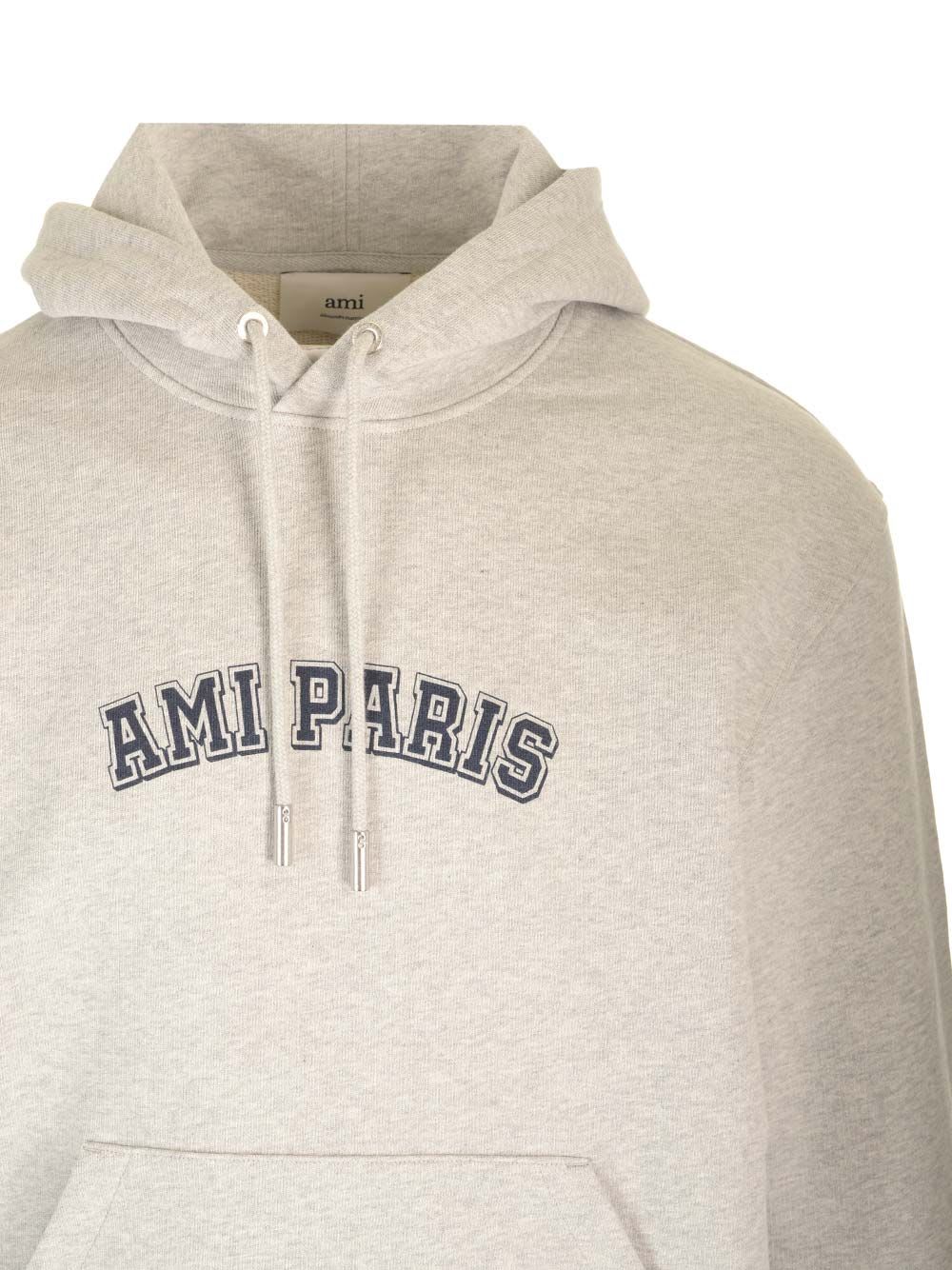 Shop Ami Alexandre Mattiussi Ami Paris Hoodie In Grey