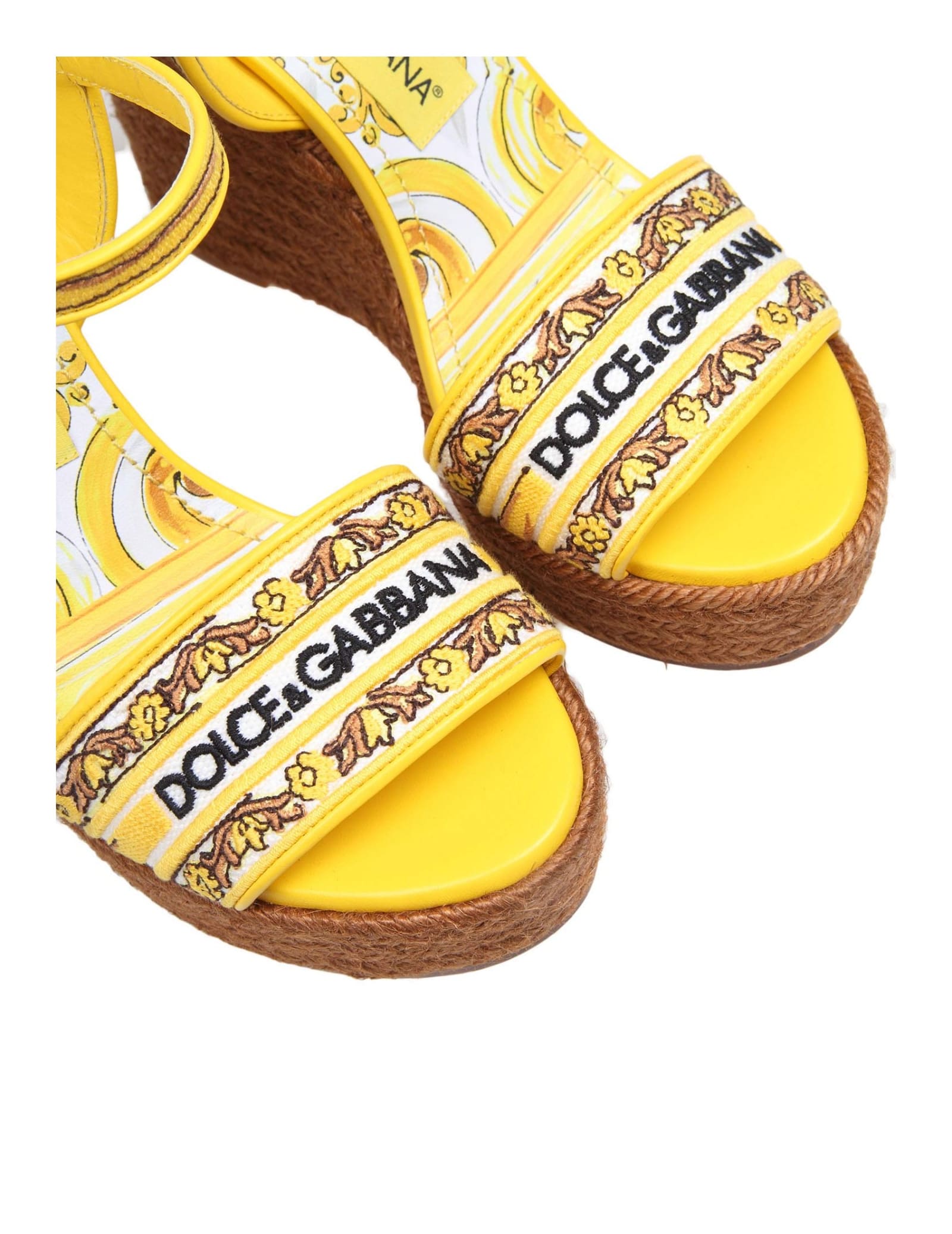 Shop Dolce & Gabbana Multicolor Lolita Sandals With Wedge