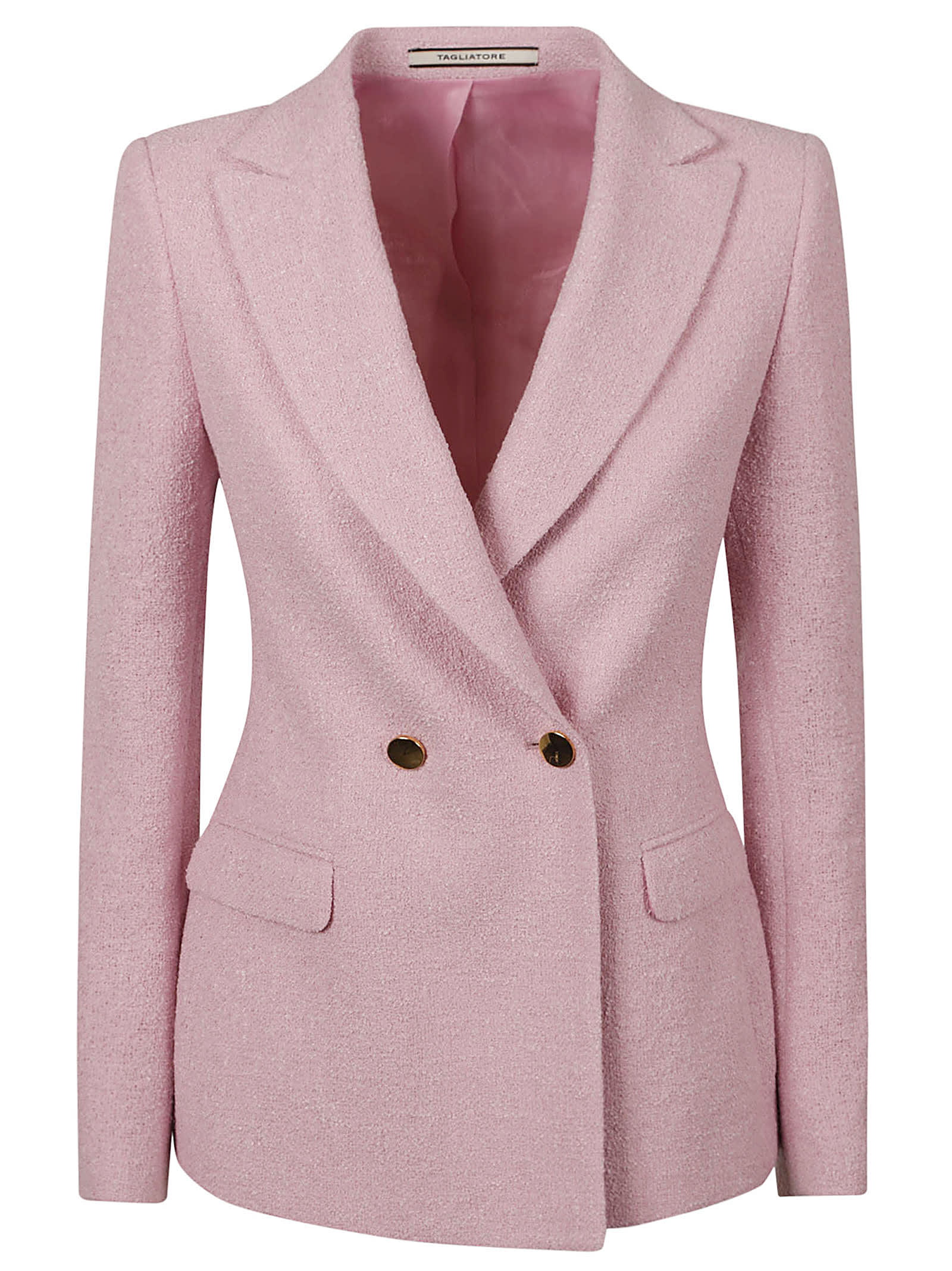 Shop Tagliatore Double-buttoned Blazer In Rosa