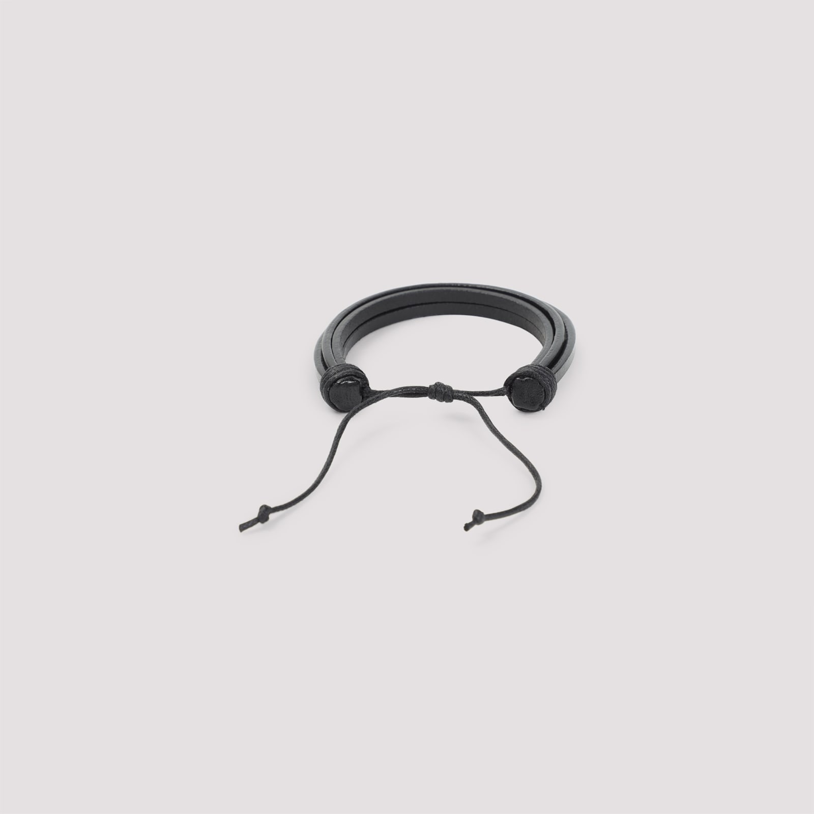 Saint Laurent Cassandre Multi-strand Leather Bracelet Accessories In Black