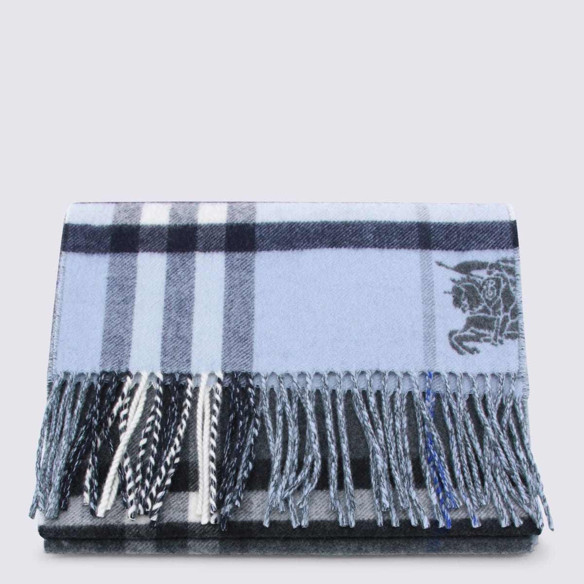 Burberry Blue Cashmere Scarf In Blue