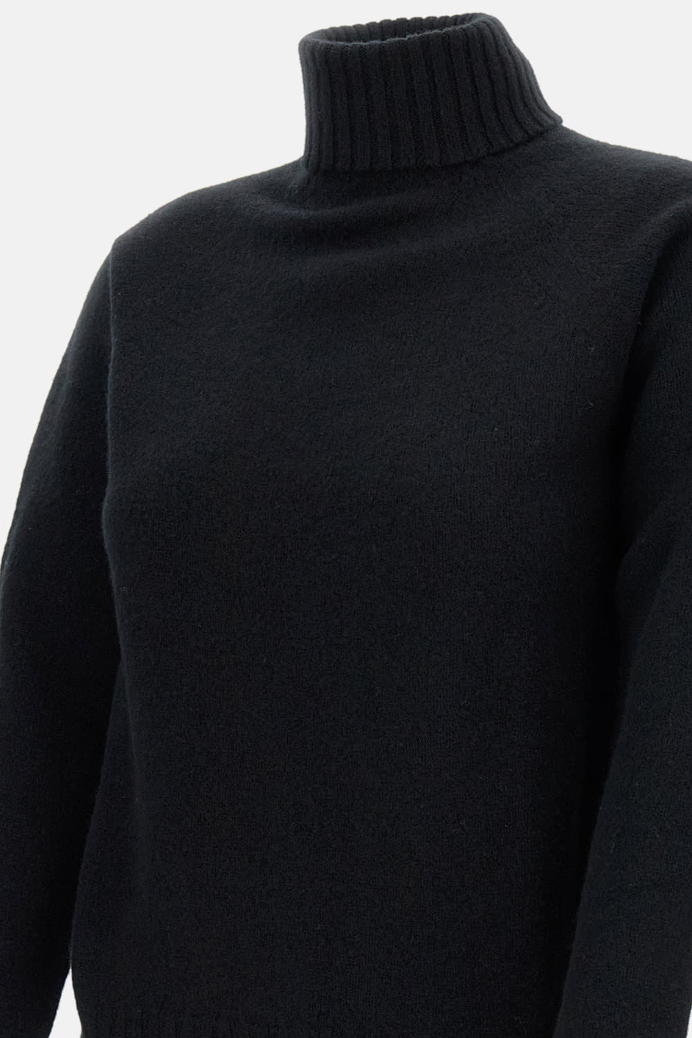 Drumohr Ribbed Turtleneck Wool Sweater In Brown