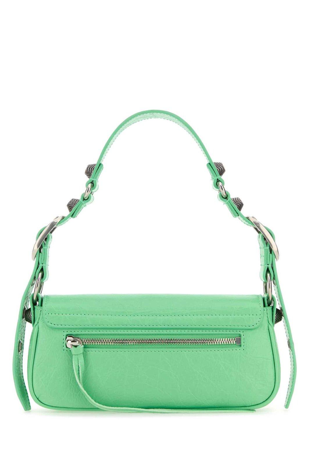 Balenciaga Women Light Green Leather Le Cagole Sling Xs Shoulder Bag In Green