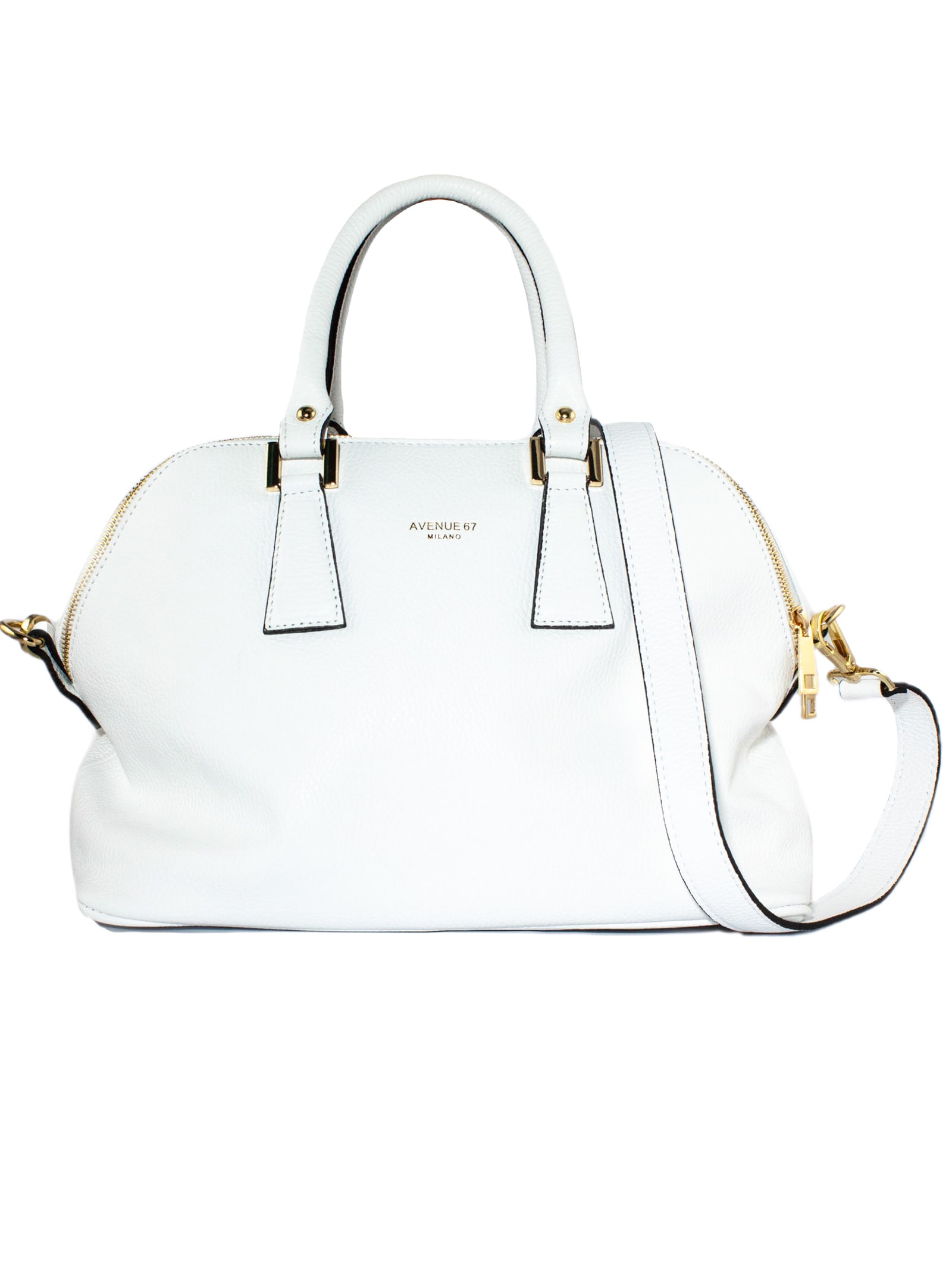 Avenue 67 White Leather Fandango Xs Bag In Bianco