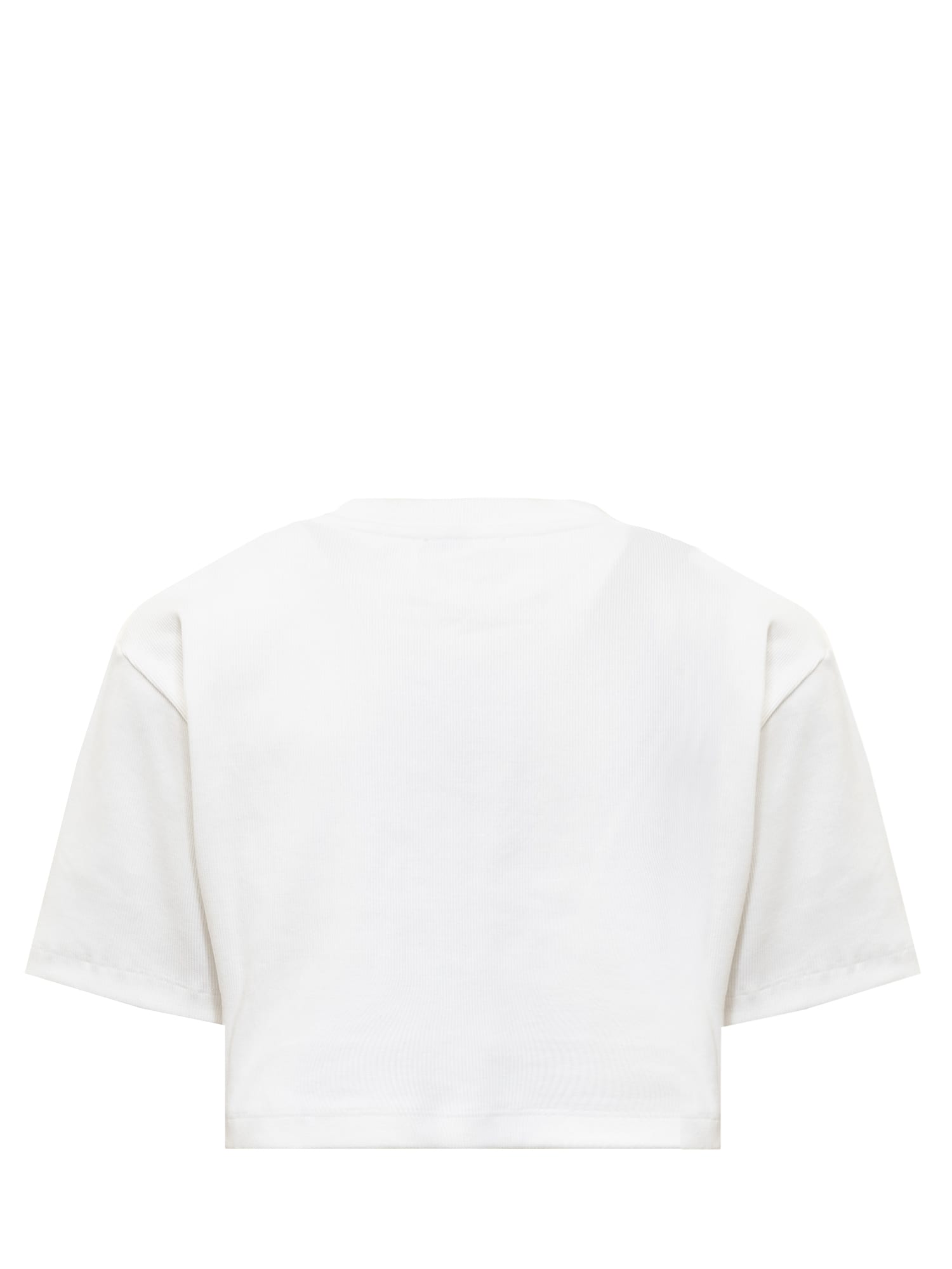 Shop Off-white Off Cropped T-shirt In White Black