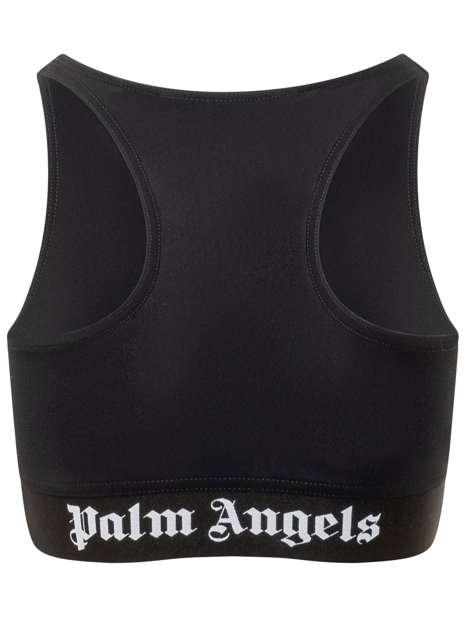Palm Angels Top With Logo In Animal Print