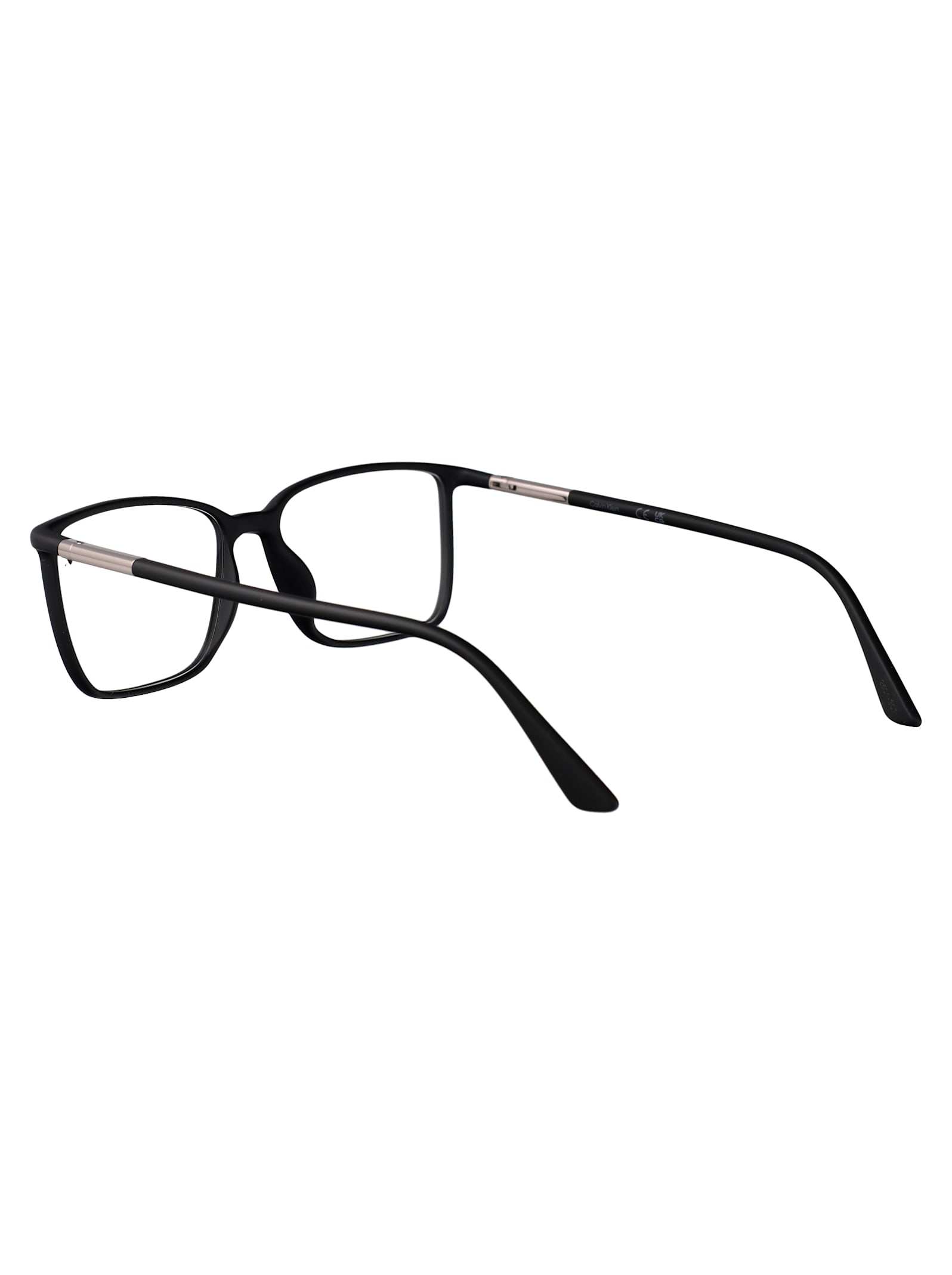 Calvin Klein Matte Black Acetate Glasses In Black