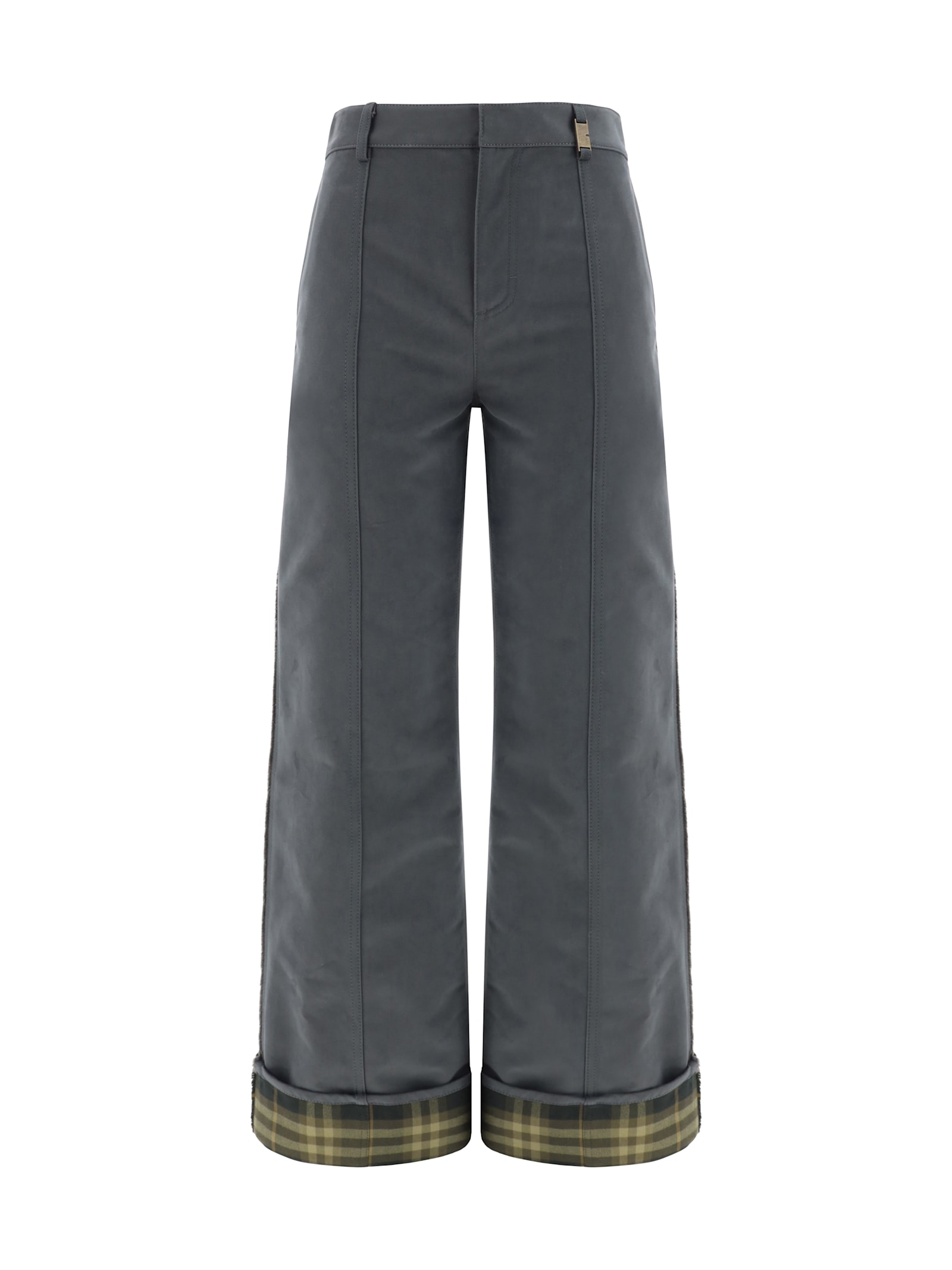 Shop Burberry Pants In Grey