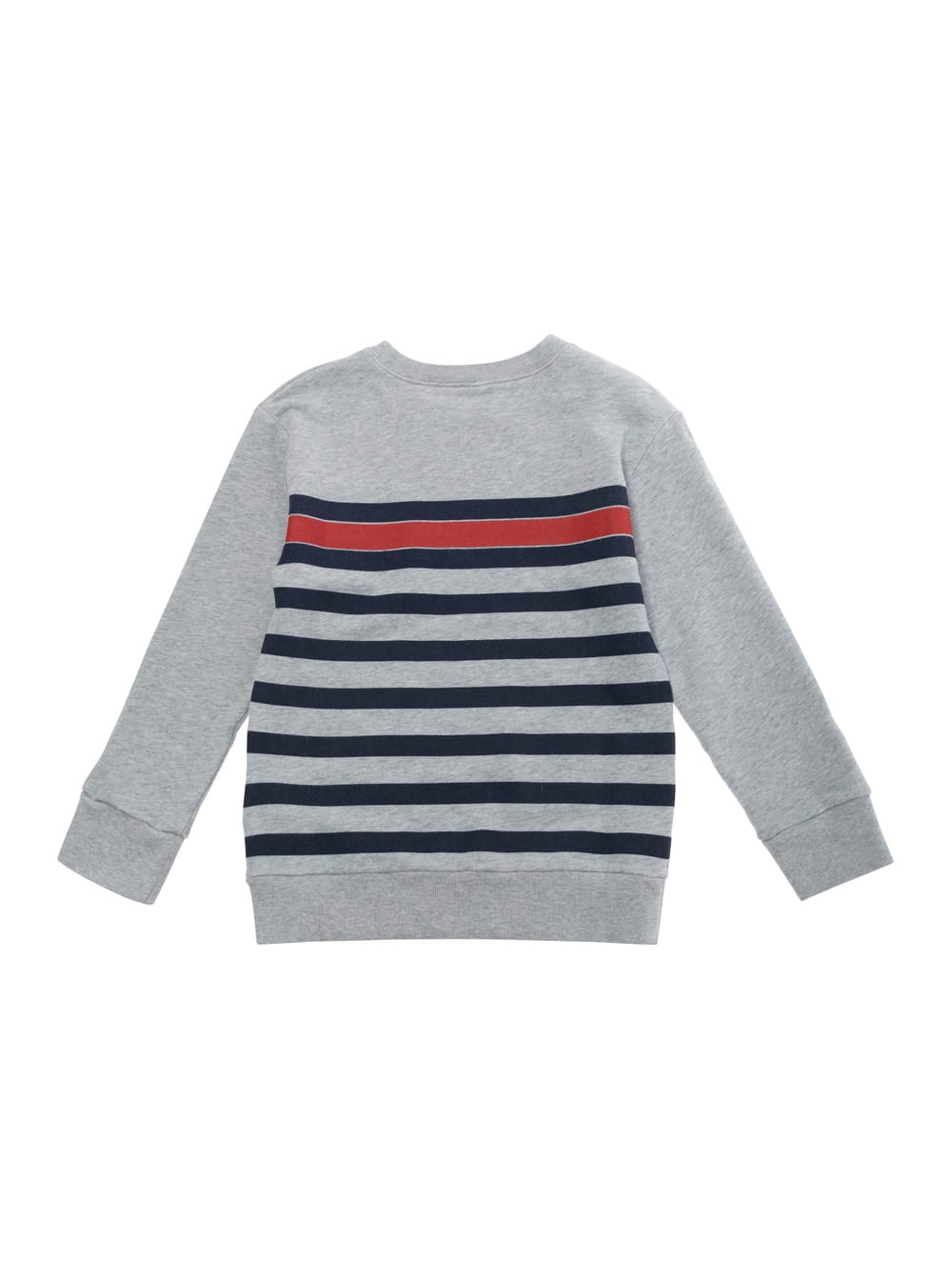 Gucci Grey Crewneck Sweatshirt With Logo Lettering On The Front And Striped Print In Cotton Boy In Gray