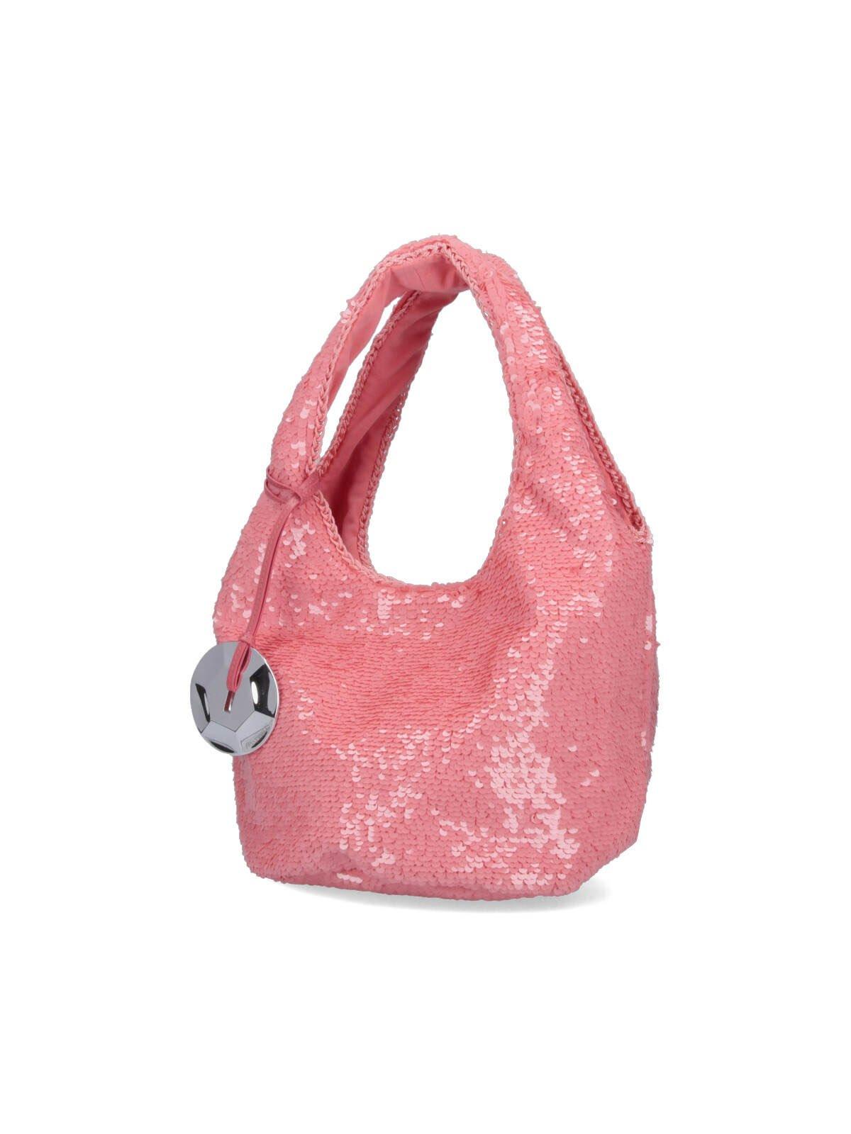 Jw Anderson Pink Mini Sequin Shopper Bag In Pink