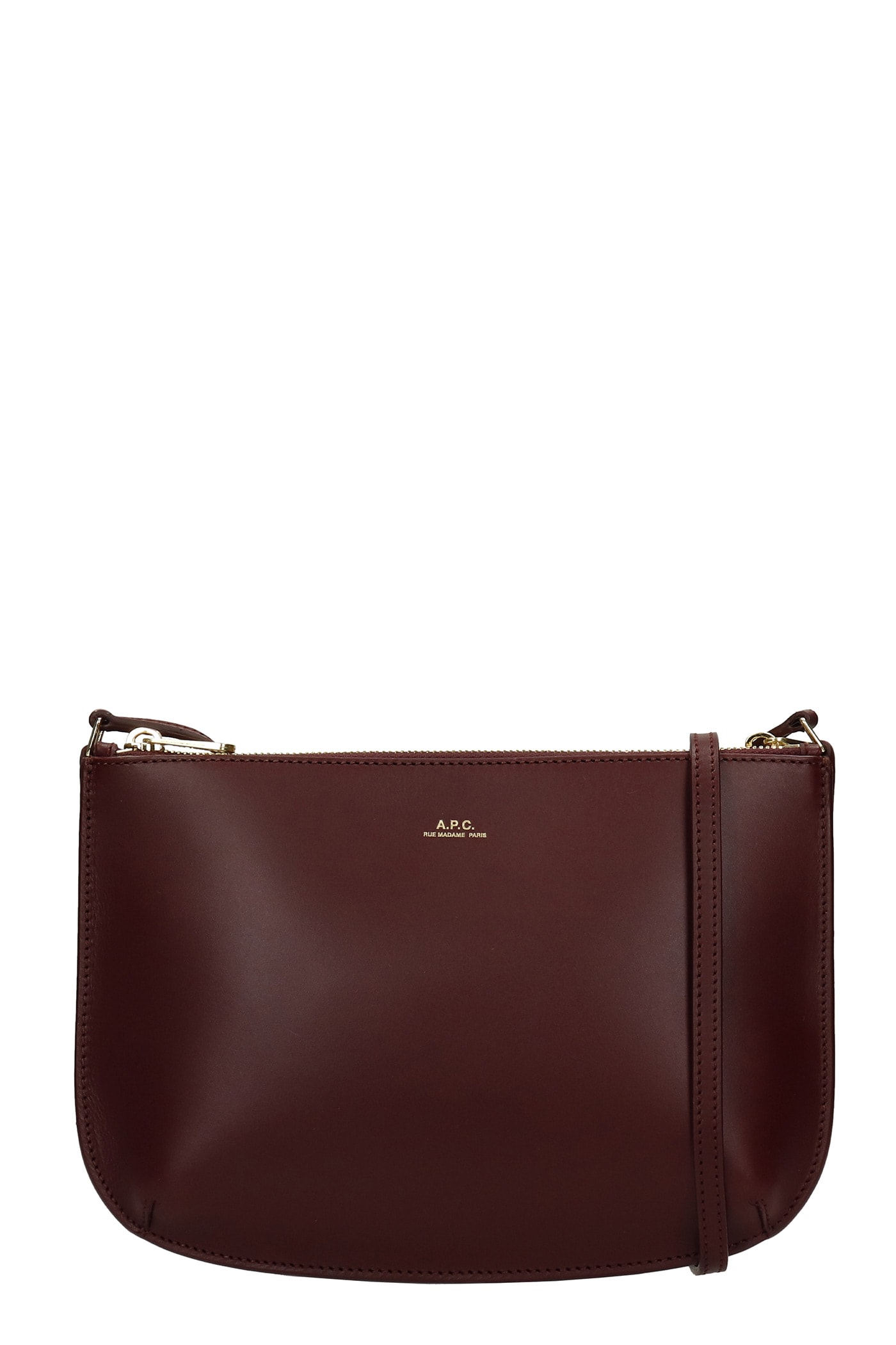 A.P.C. Sarah Shoulder Bag In Bordeaux Leather