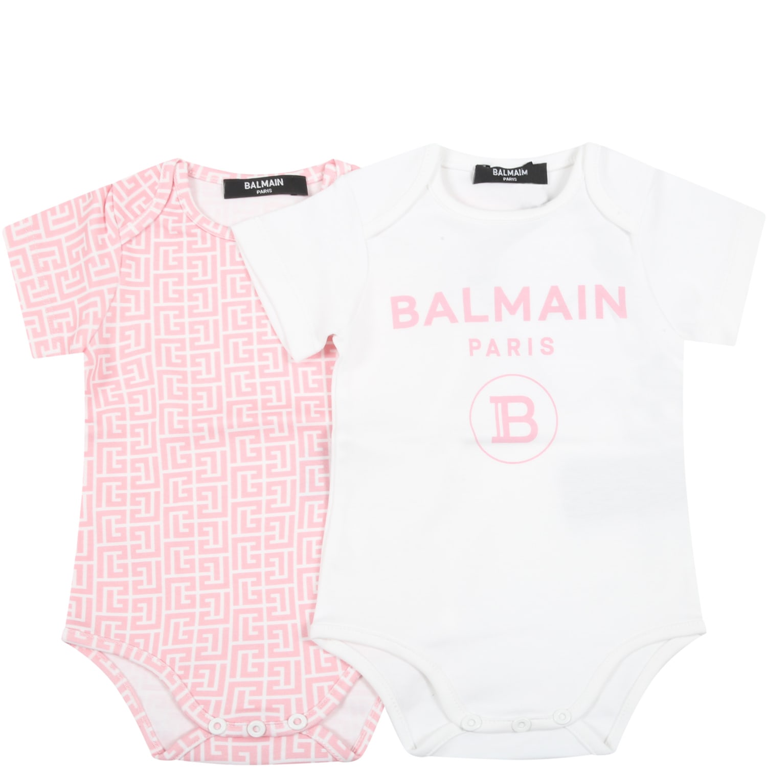 Balmain Multicolor Set For Baby Girl With Pink Logo