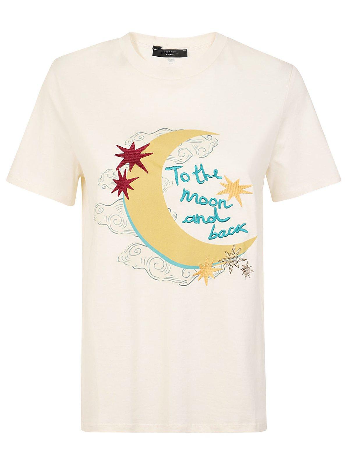 Weekend Max Mara T-shirt With Round Neck And Short Sleeves In Sabbia