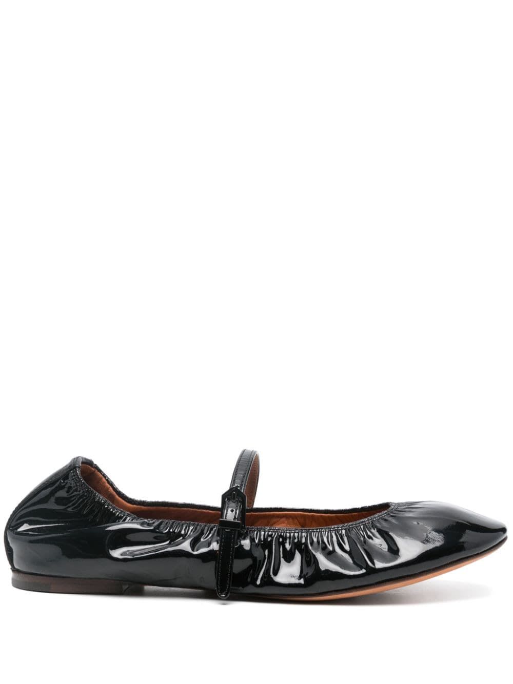 Shop Lanvin Ballerina With Strap In Black