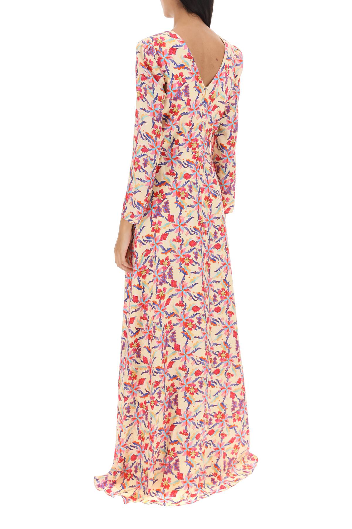 Shop Saloni Margot Long-sleeved Maxi Dress In Freesia Bloom