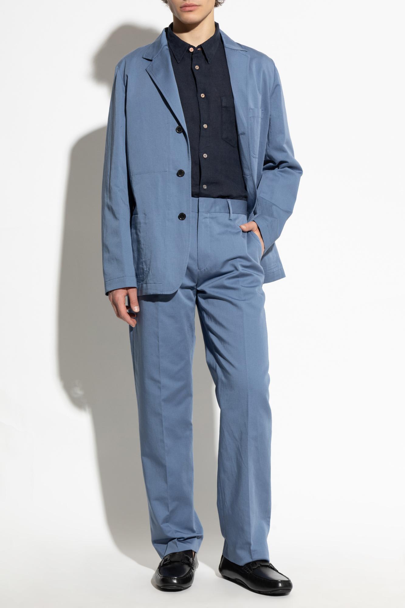 Shop Paul Smith Creased Pants In Blue