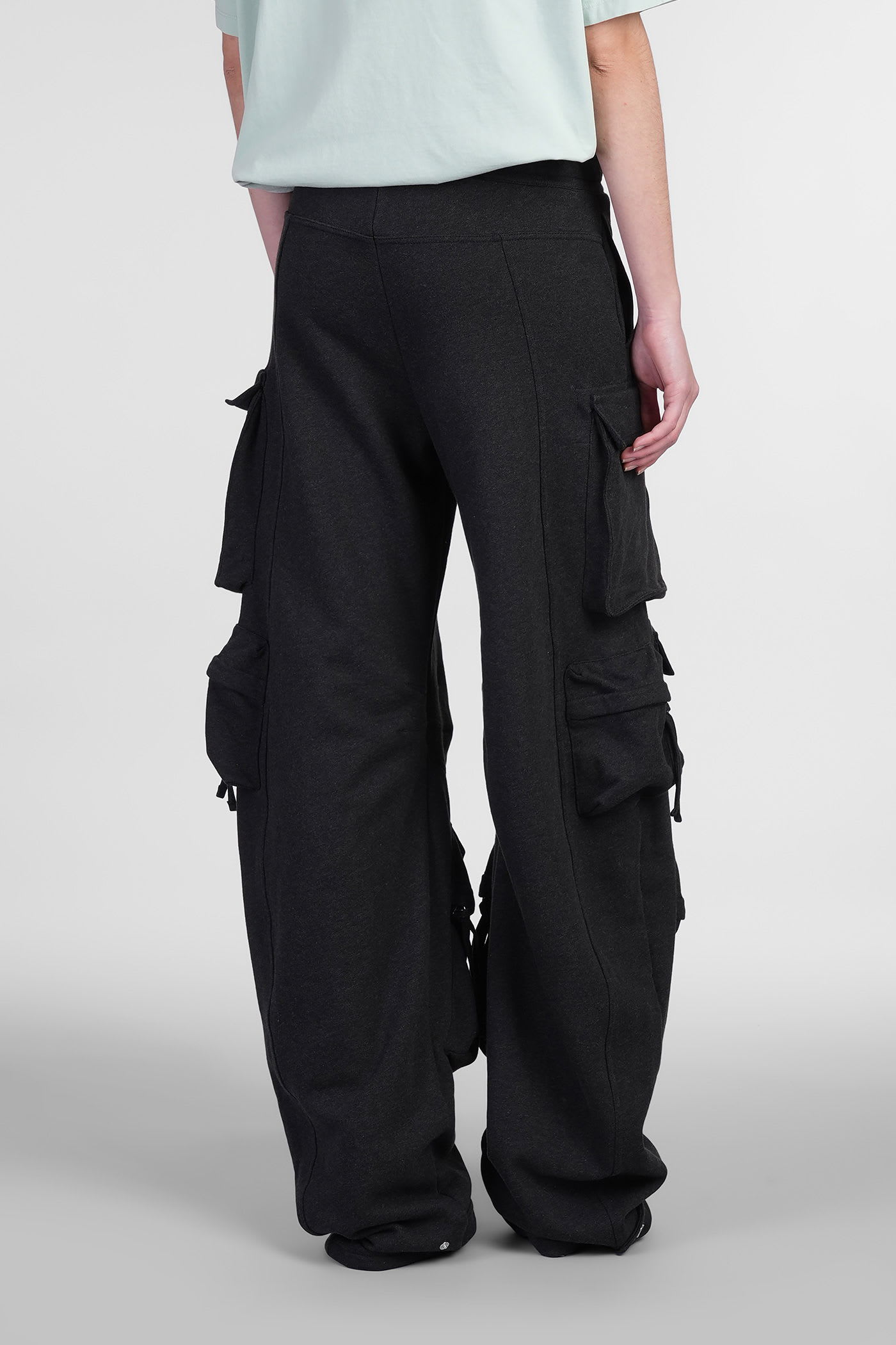 Attico Pants In Black Cotton In Black