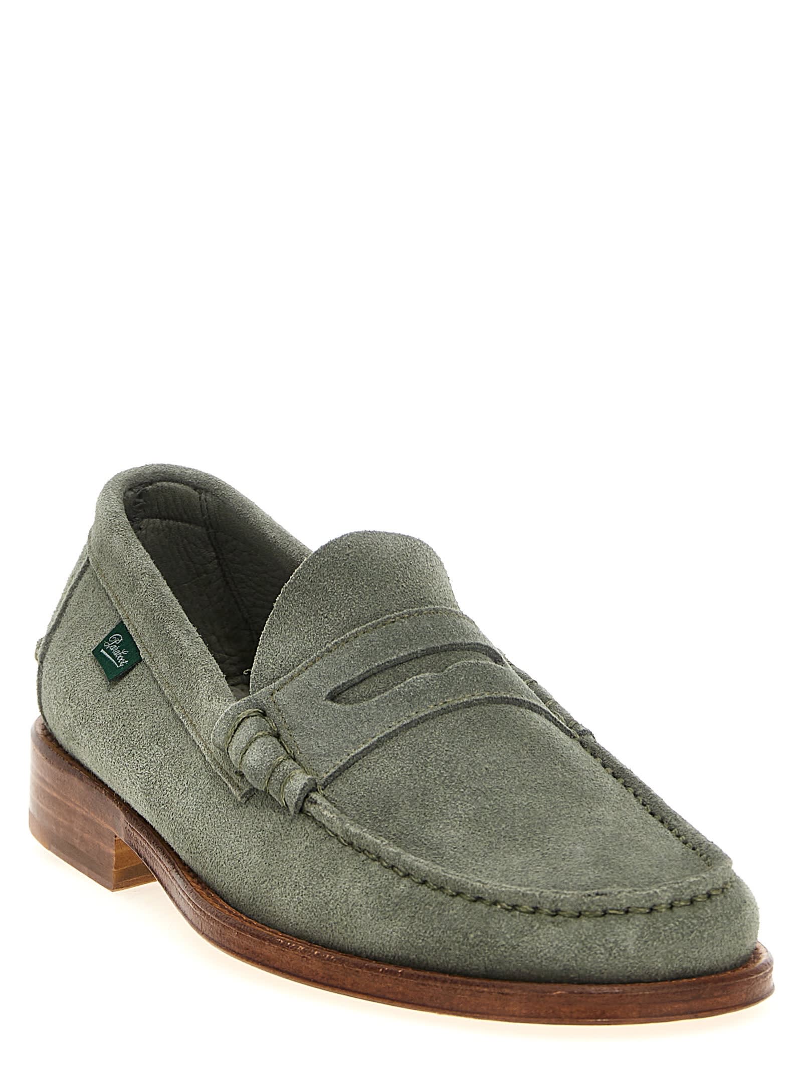 Paraboot Penny Strap Loafers Round Toe In Green