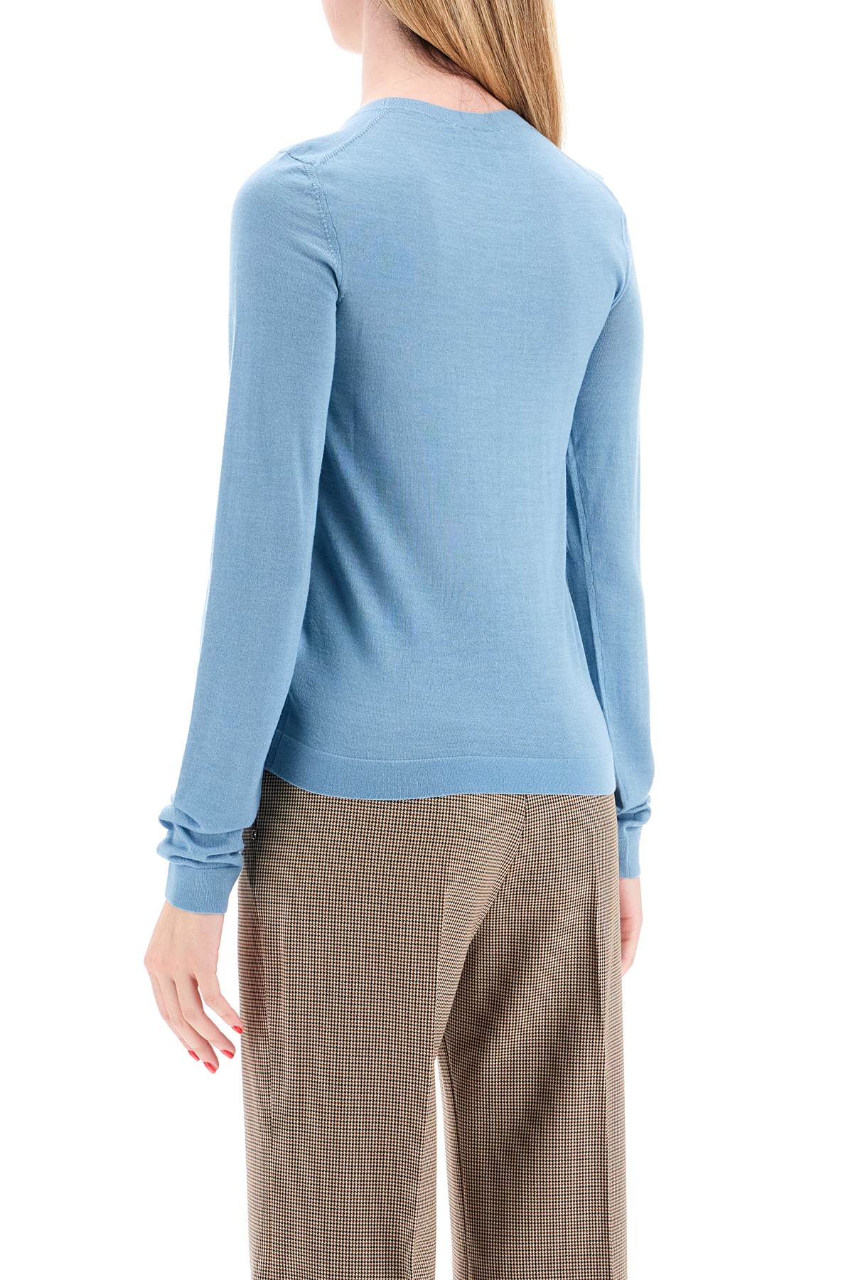 Shop Mrz Cashmere And Silk Blend Sweater In Celeste Polvere (light Blue)