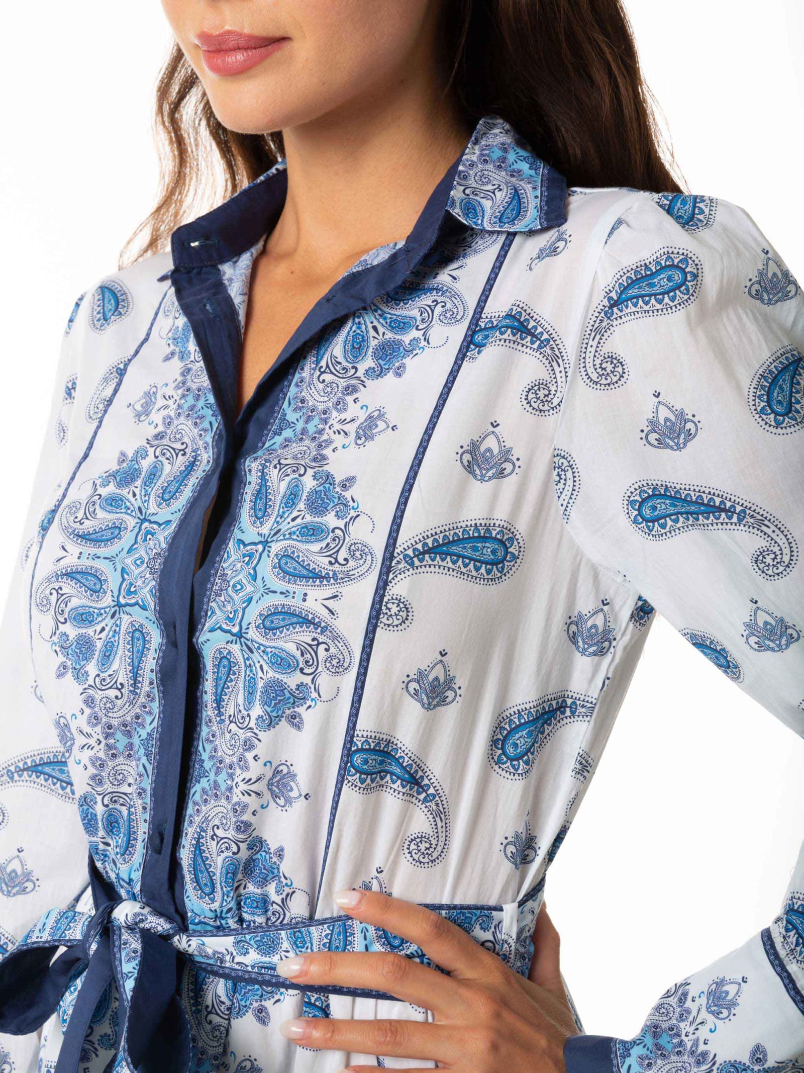 Mc2 Saint Barth Woman Long Dress With Paisley Print