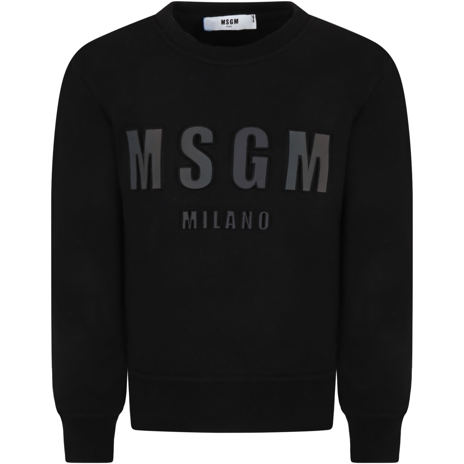 MSGM Black Sweatshirt For Boy With Logo