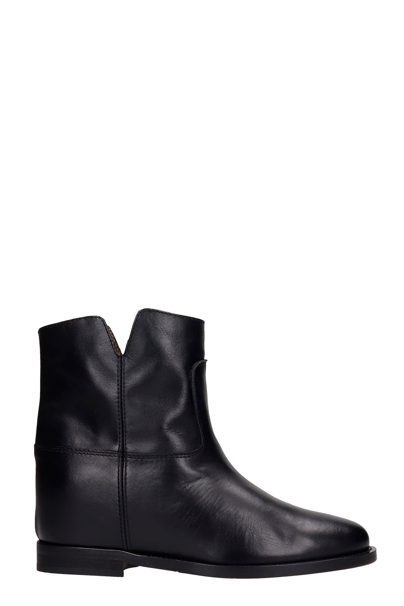 Via Roma 15 ANKEL BOOTS INSIDE WEDGE IN BLACK LEATHER