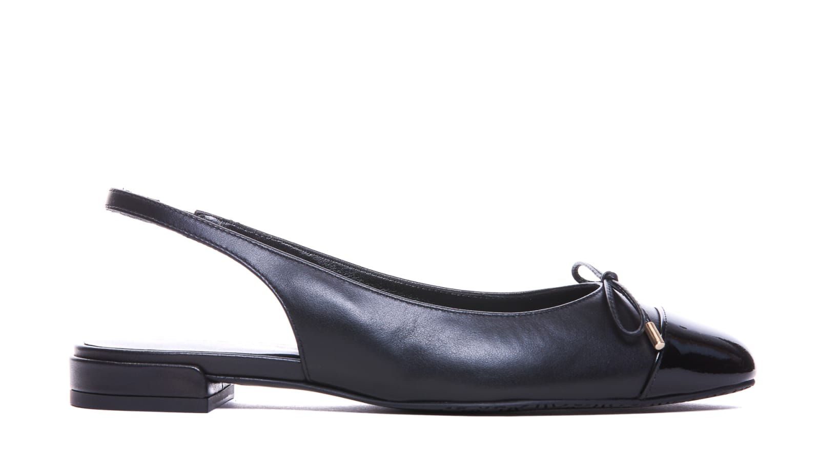 Shop Stuart Weitzman Sleek Bow Slingback In Black